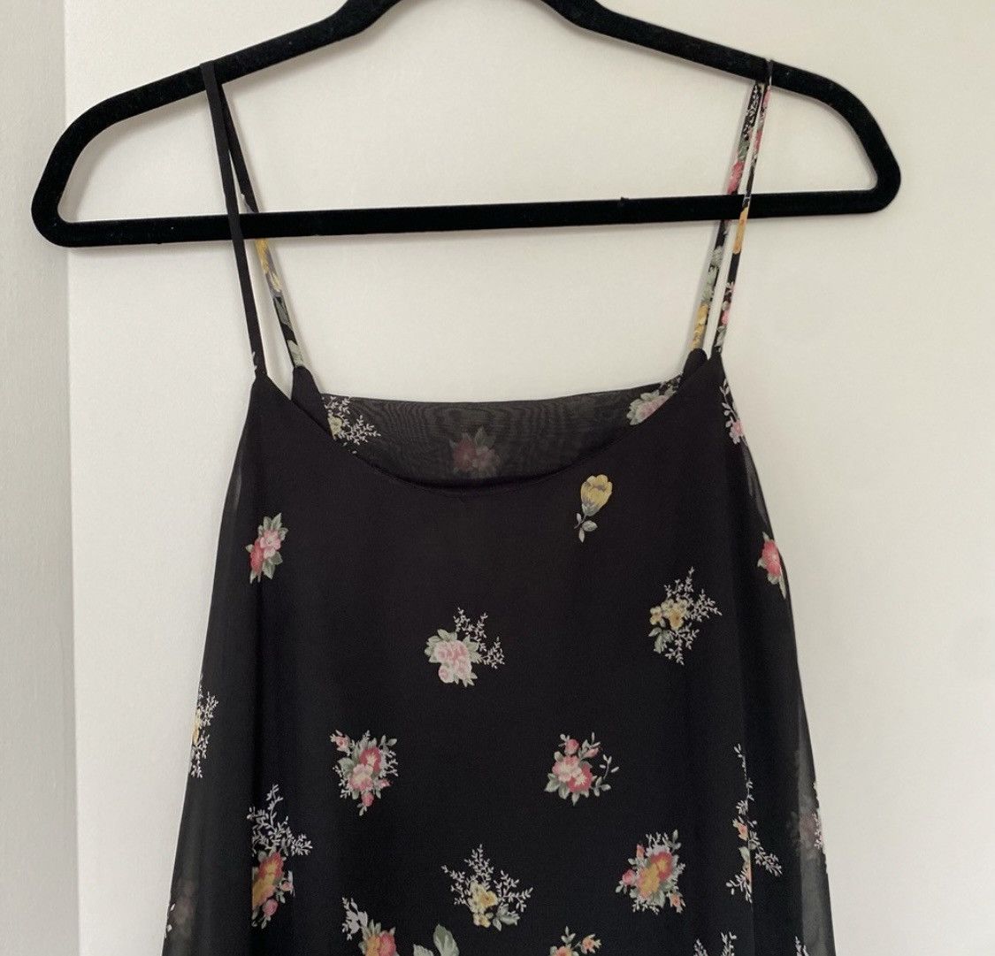 Forever 21 FOREVER 21 MINI FLORAL SLIP DRESS CUTOUT BACK Size L / US 10 / IT 46 - 6 Thumbnail