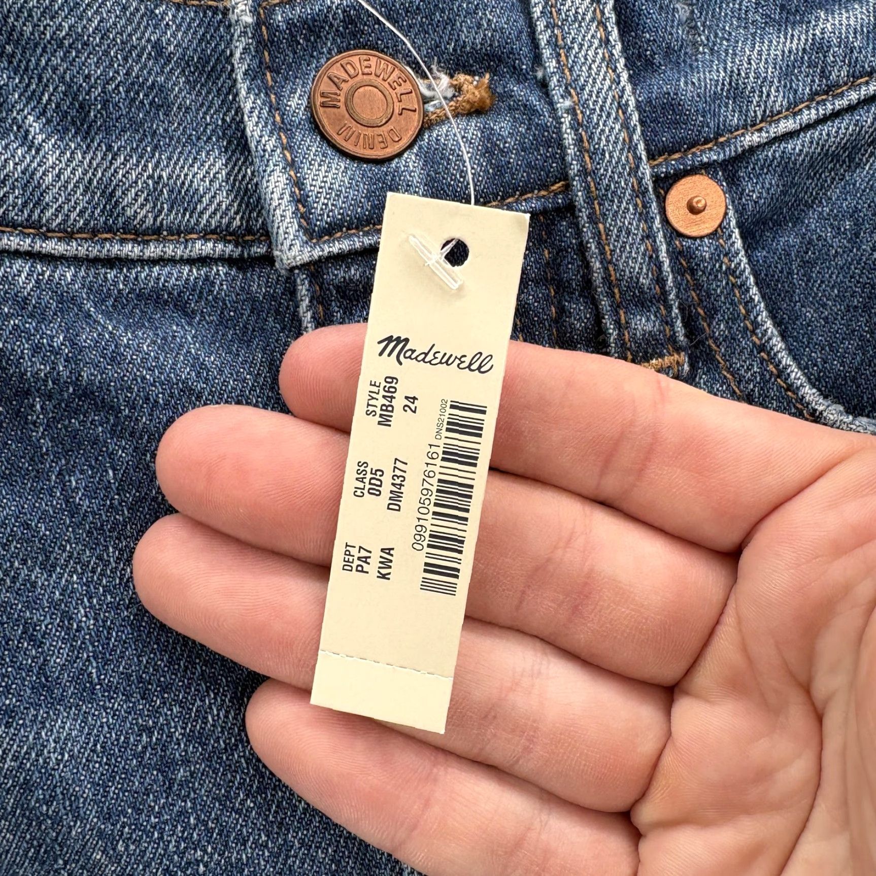 Madewell Madewell Jeans Womens 24 Stovepipe Blue High Rise Stretch Denim 5-Pocket Slim Straight Tapered 25in Inseam Rise Size 42" / US 20 - 4 Thumbnail