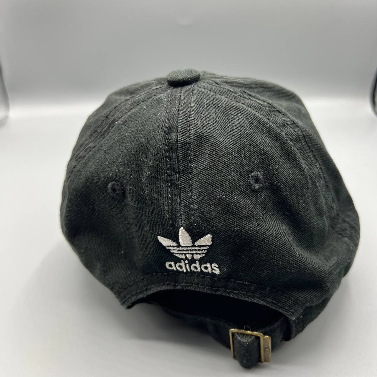 Adidas Adidas Hat Men Black Gray Embroidered Logo Strap Back Cap Size ONE SIZE - 4 Thumbnail