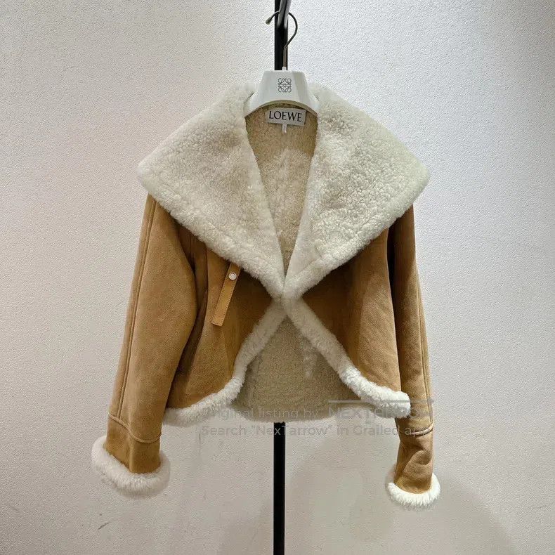 Loewe Loewe Khaki fur and leather coat Size XS / US 0-2 / IT 36-38 - 2 Thumbnail