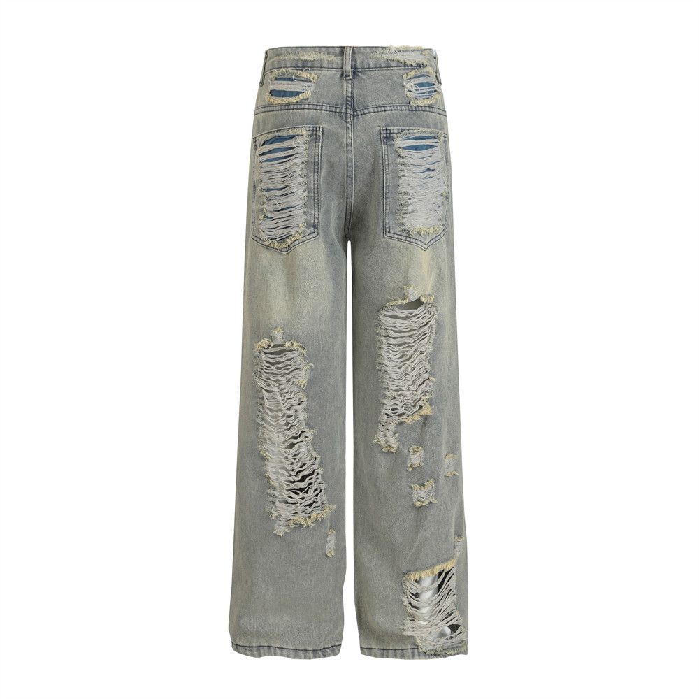 Japanese Brand × Jean Distressed men's washed punk heavy-duty ripped jeans Size US 32 / EU 48 - 2 Thumbnail