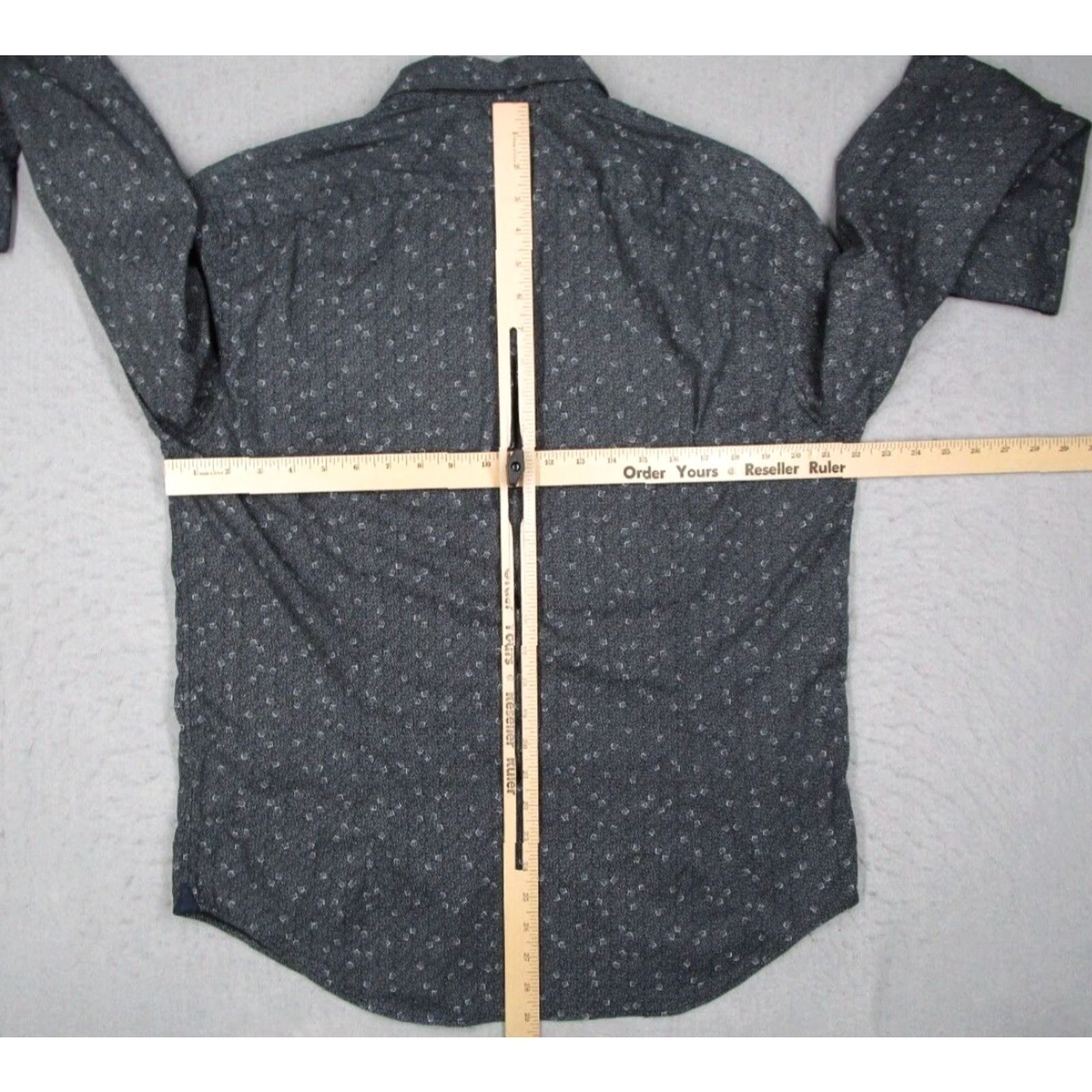 John Varvatos John Varvatos Star USA Shirt Mens Large Gray LUXE Button Up Lightweight Retro Long Sleeve Geometric Cotton Blend Size US L / EU 52-54 / 3 - 5 Thumbnail