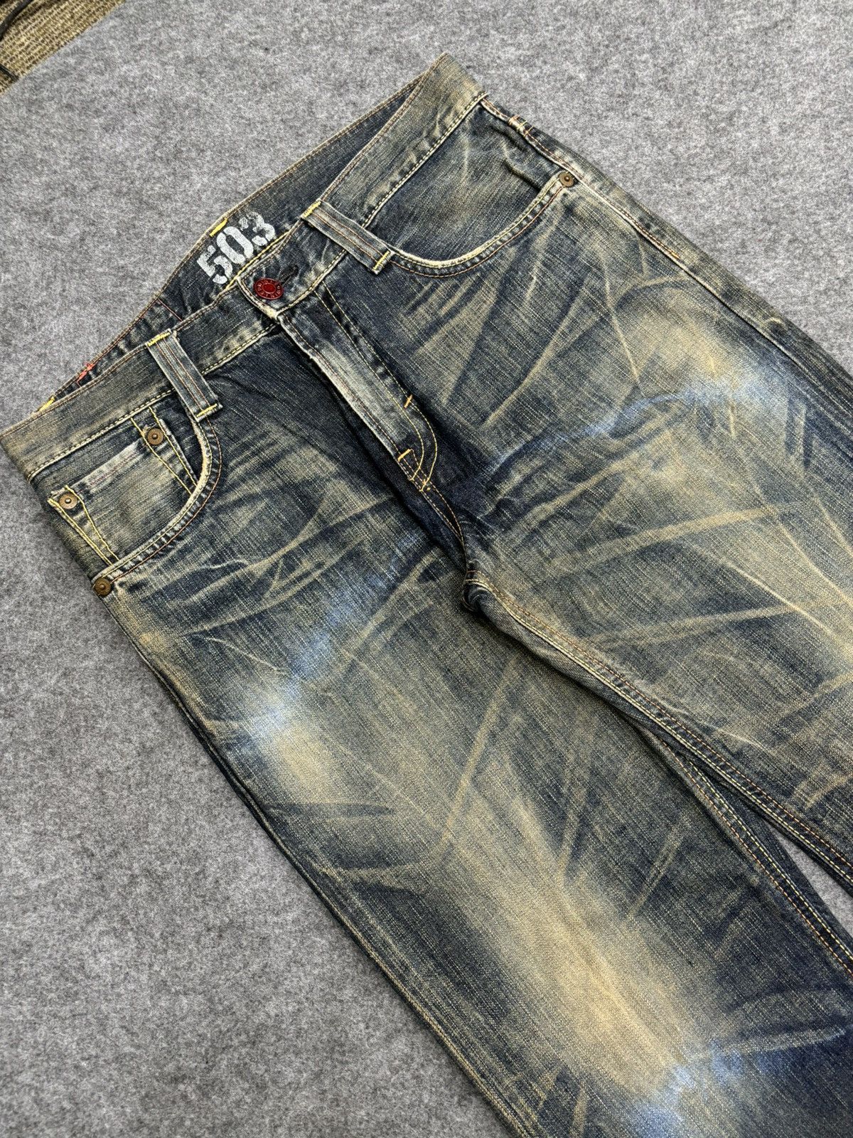 Edwin 💥Insane Raw Fades💥Edwin 503 Wide Japan Style Denim F478 Size US 33 - 10 Thumbnail