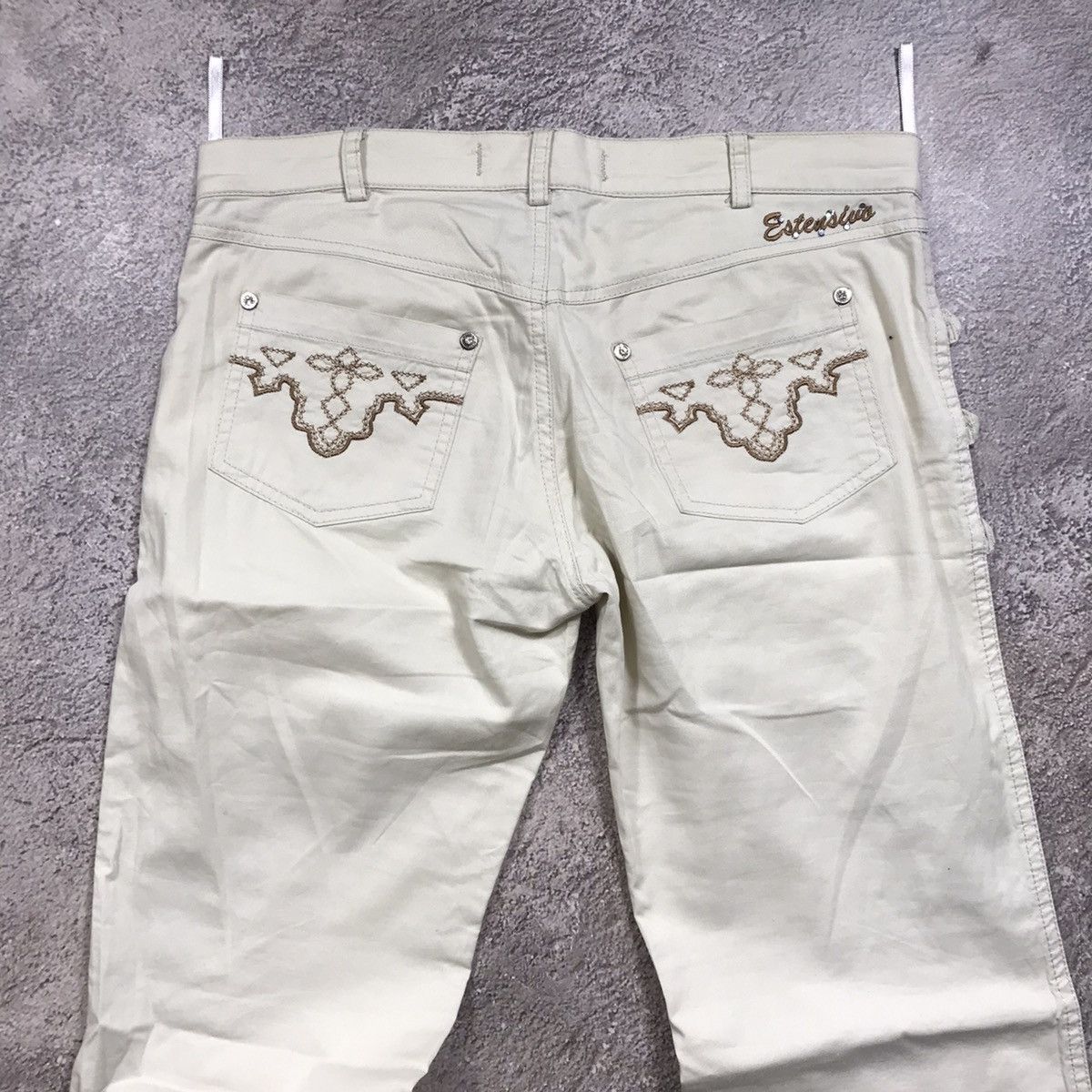 Vintage Y2K Baggy Distressed Cargo Pants Streetwear Thrashed Logo 29 Size 29" - 5 Thumbnail