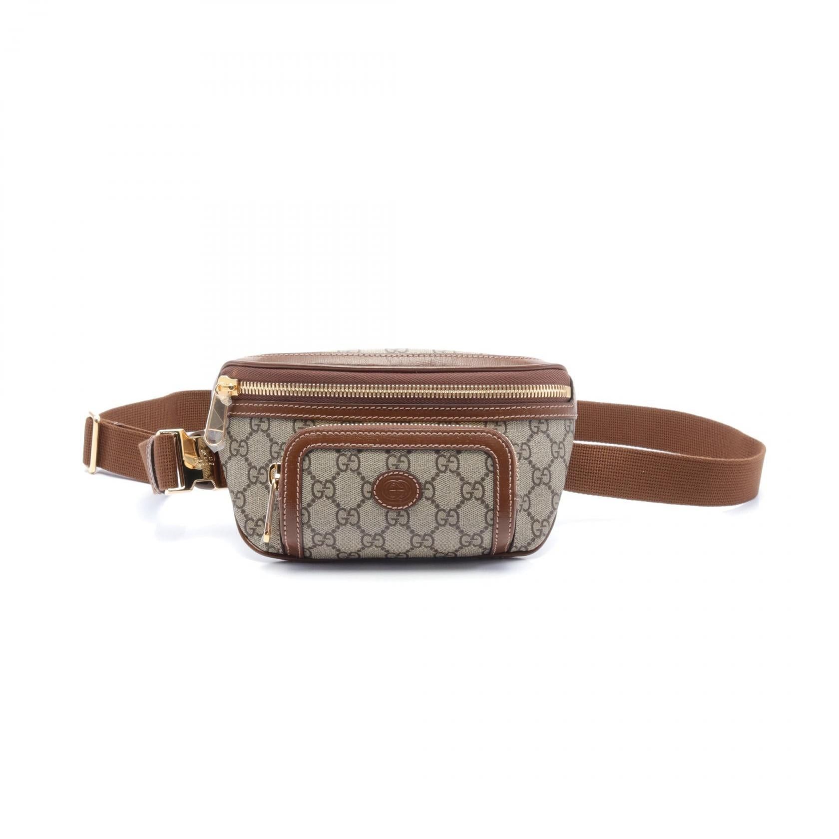 Gucci Gucci Interlocking G Gg Supreme Belt Bag Body Coated Canvas Leather Beige Brown Size ONE SIZE - 1 Thumbnail