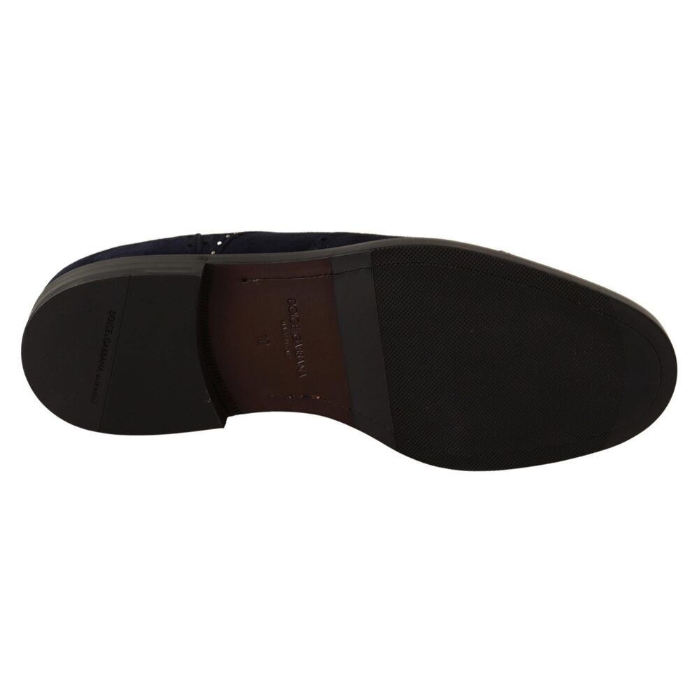 Dolce & Gabbana Dolce & Gabbana Elegant Suede Derby Shoes with Silver Studs Size US 11 / EU 44 - 3 Thumbnail