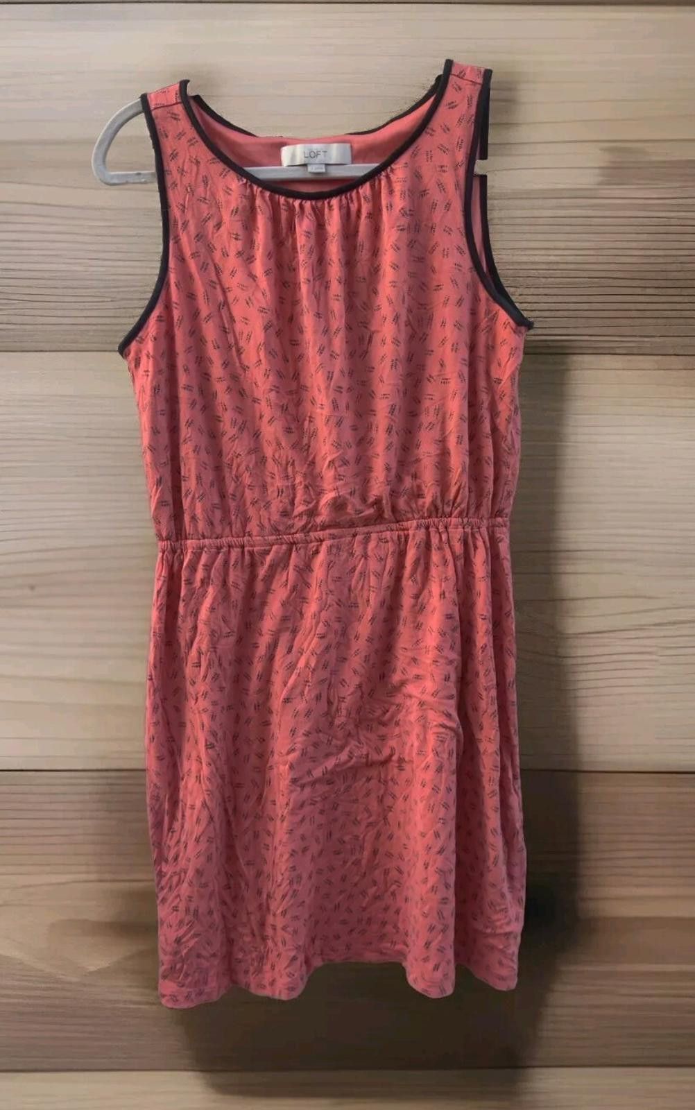 Other Ann Taylor LOFT Dress Sz Medium M Orange Black Round Neck Size M / US 6-8 / IT 42-44 - 1 Thumbnail