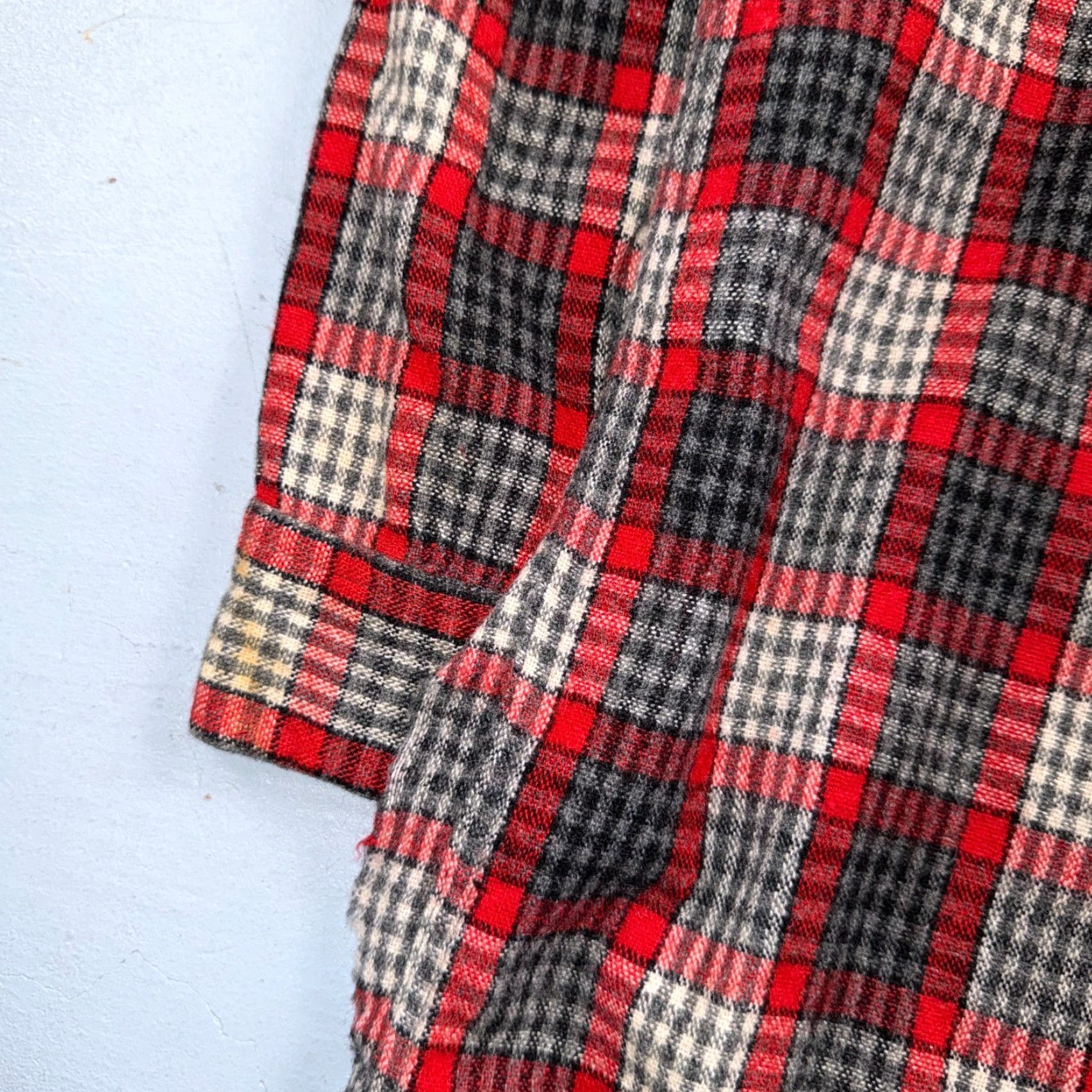 JCPenney VTG Penneys Shirt Red Plaid Wool Button Up Collared Rockabilly 1950s 60s 50s Mens XL Size US XL / EU 56 / 4 - 3 Thumbnail