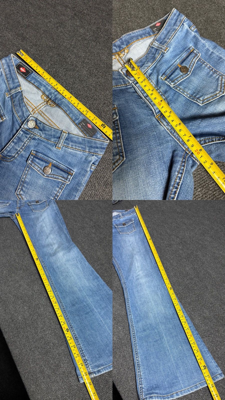 Le Grande Bleu (L.G.B.) Retro 00s Opium Lee Cooper Y2K Low Rise Flared Bootcut Jeans Size 25" / US 0 / IT 36 - 21 Thumbnail