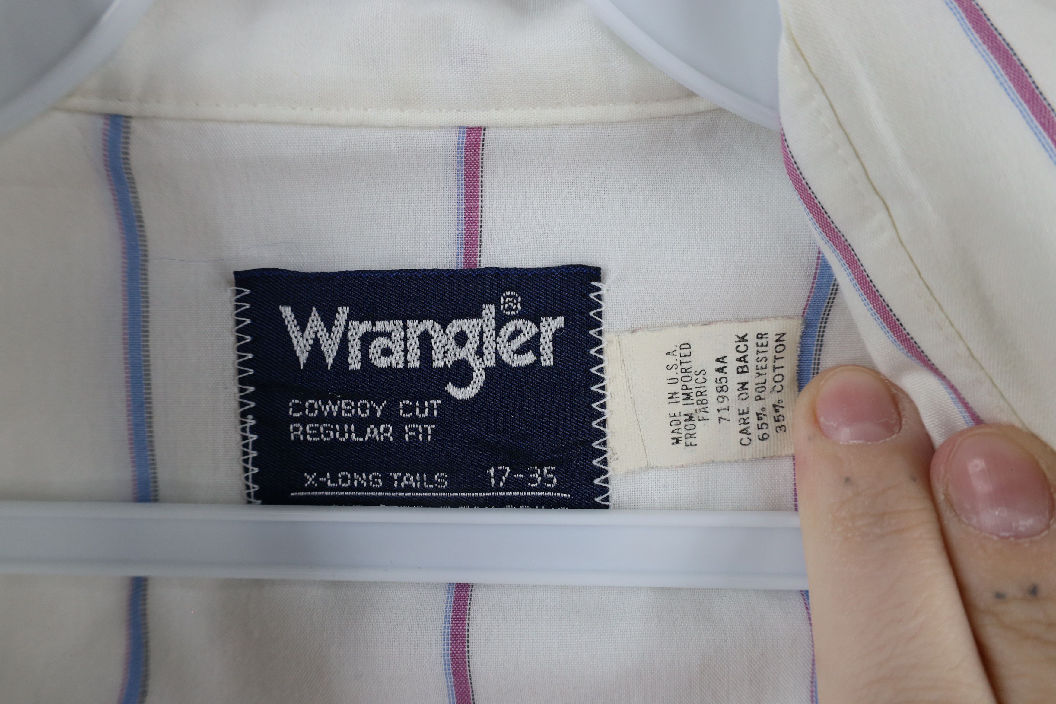 Vintage × Wrangler Vintage 90s Wrangler Sheer Striped Western Button Shirt USA Size US L / EU 52-54 / 3 - 11 Thumbnail