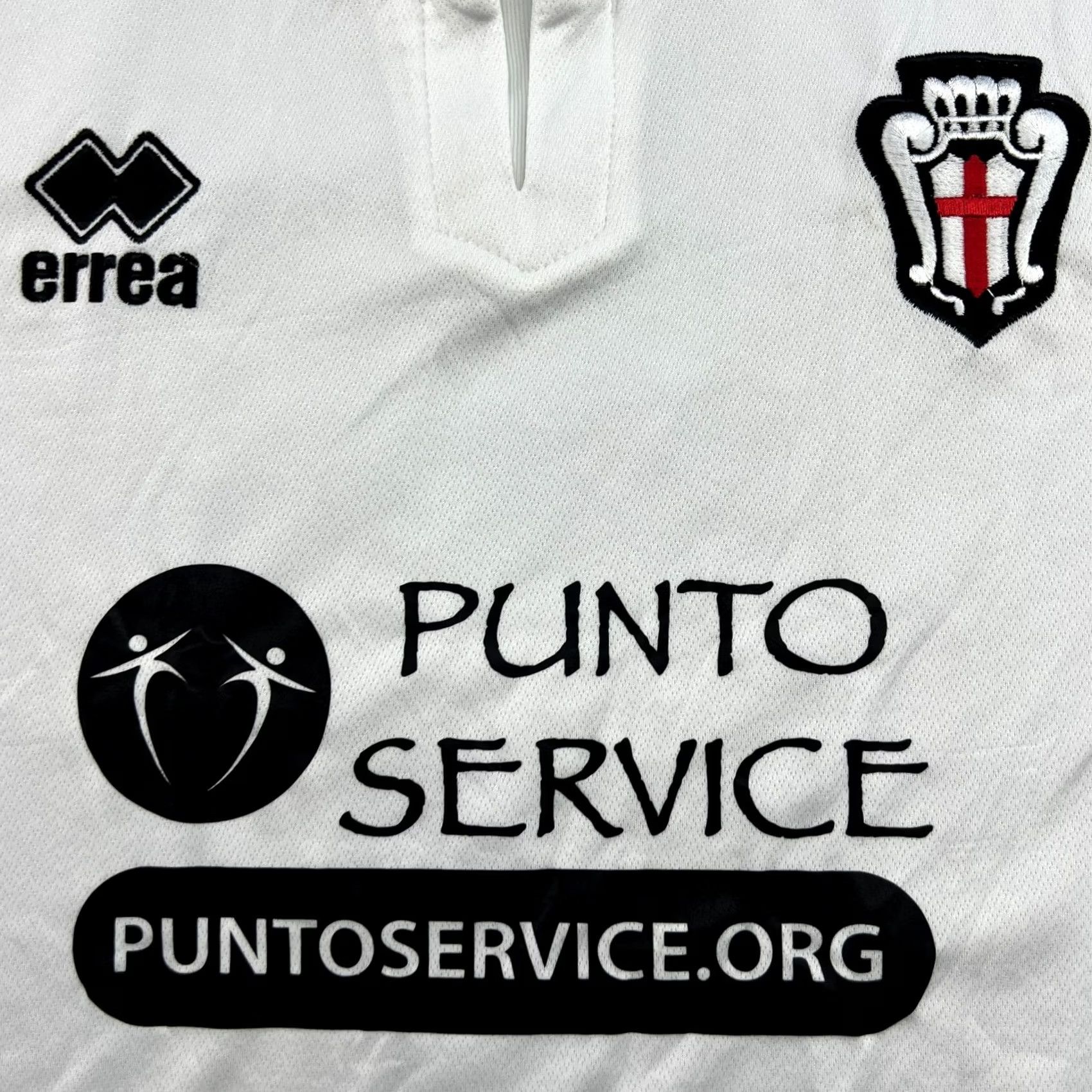 Errea Errea Pro Vercelli 2018-2019 Leonardo Merio #7 Home Mens Football Jersey L White Moisture Wicking Quick Dry Football Jersey Mens Size US L / EU 52-54 / 3 - 7 Thumbnail