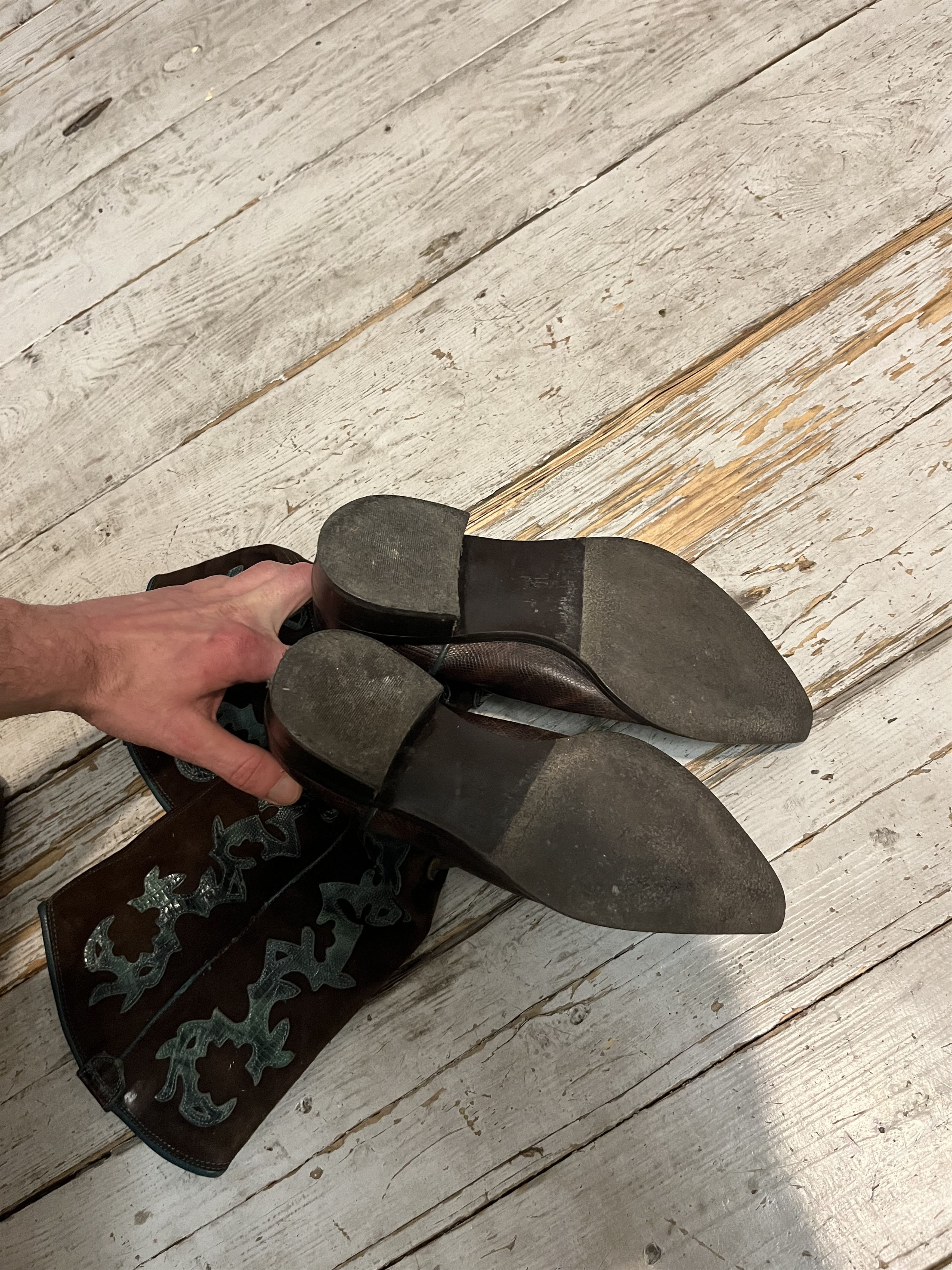 Handmade × Vintage Vintage Genuine Leather Western Cowboy Boots Mexico Size US 5 / EU 37 - 11 Thumbnail