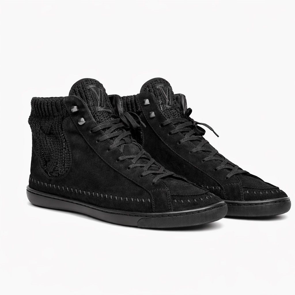 Louis Vuitton LV Monogram Logo Suede High Top Sneakers Shoes