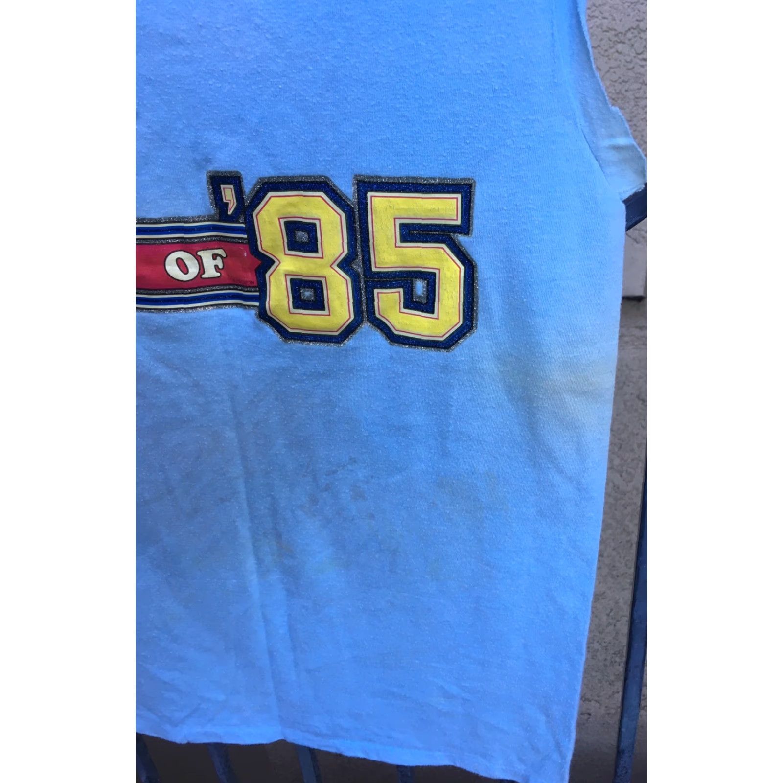 Vintage VINTAGE Roach Muscle Shirt T Shirt Class Of 85 80s 1980s Blue M Men Graphic Tee Sleeveless Size US M / EU 48-50 / 2 - 4 Thumbnail