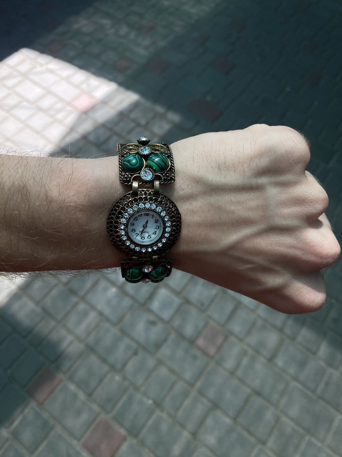 Jewelry Vintage Malachite Bracelet Watch Unique Size ONE SIZE - 3 Thumbnail