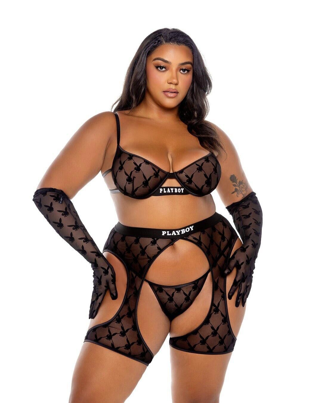 Designer Playboy Flocked Bunny Chaps By Roma Size ONE SIZE - 6 Thumbnail
