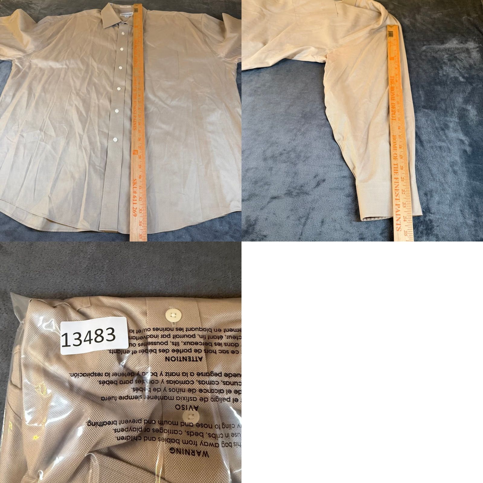 Joseph VINTAGE Joseph & Feiss International Tan 80s 2-Ply Non-Iron Button Up Shirt Mens 18.5 Size US XXL / EU 58 / 5 - 8 Thumbnail