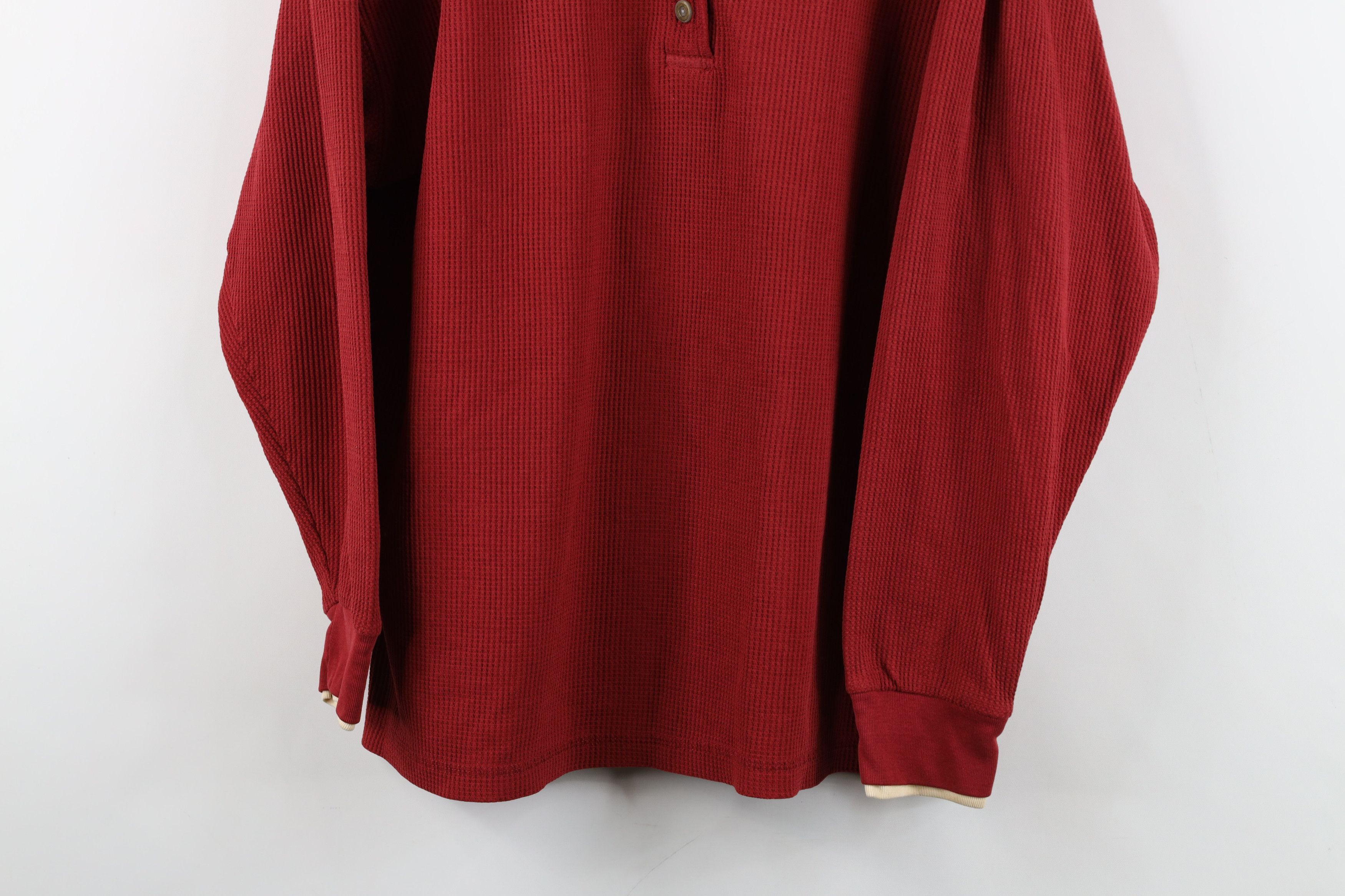 Vintage Vintage 90s Streetwear Layered Thermal Knit Henley T-Shirt Size L / US 10 / IT 46 - 3 Thumbnail