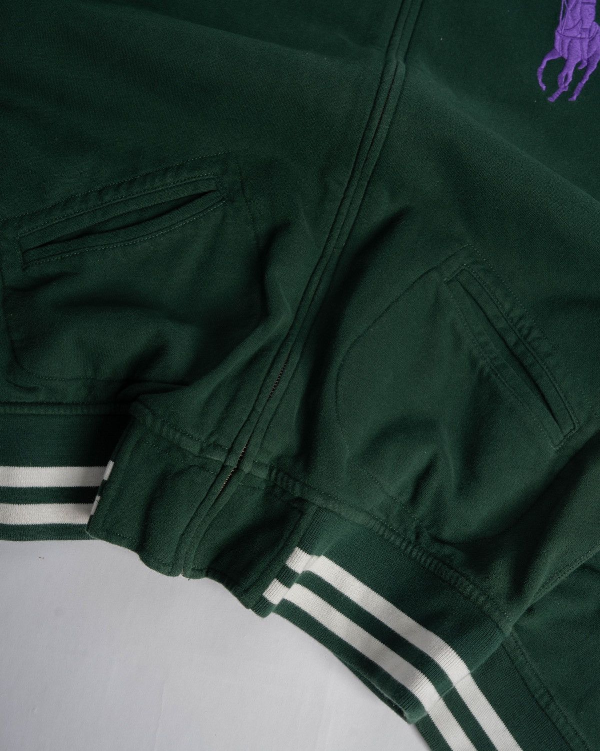 Polo Ralph Lauren Polo Ralph Lauren Green Bomber Jacket w/ Purple Big Pony Size US L / EU 52-54 / 3 - 3 Thumbnail