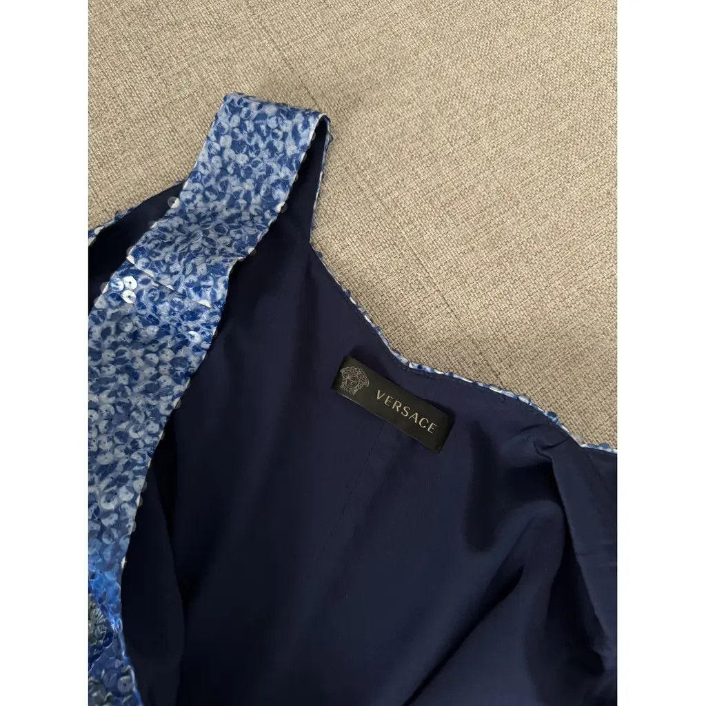 Versace Versace Blue Sequin Sleeveless Mini Dress Size Medium Size M / US 6-8 / IT 42-44 - 7 Thumbnail