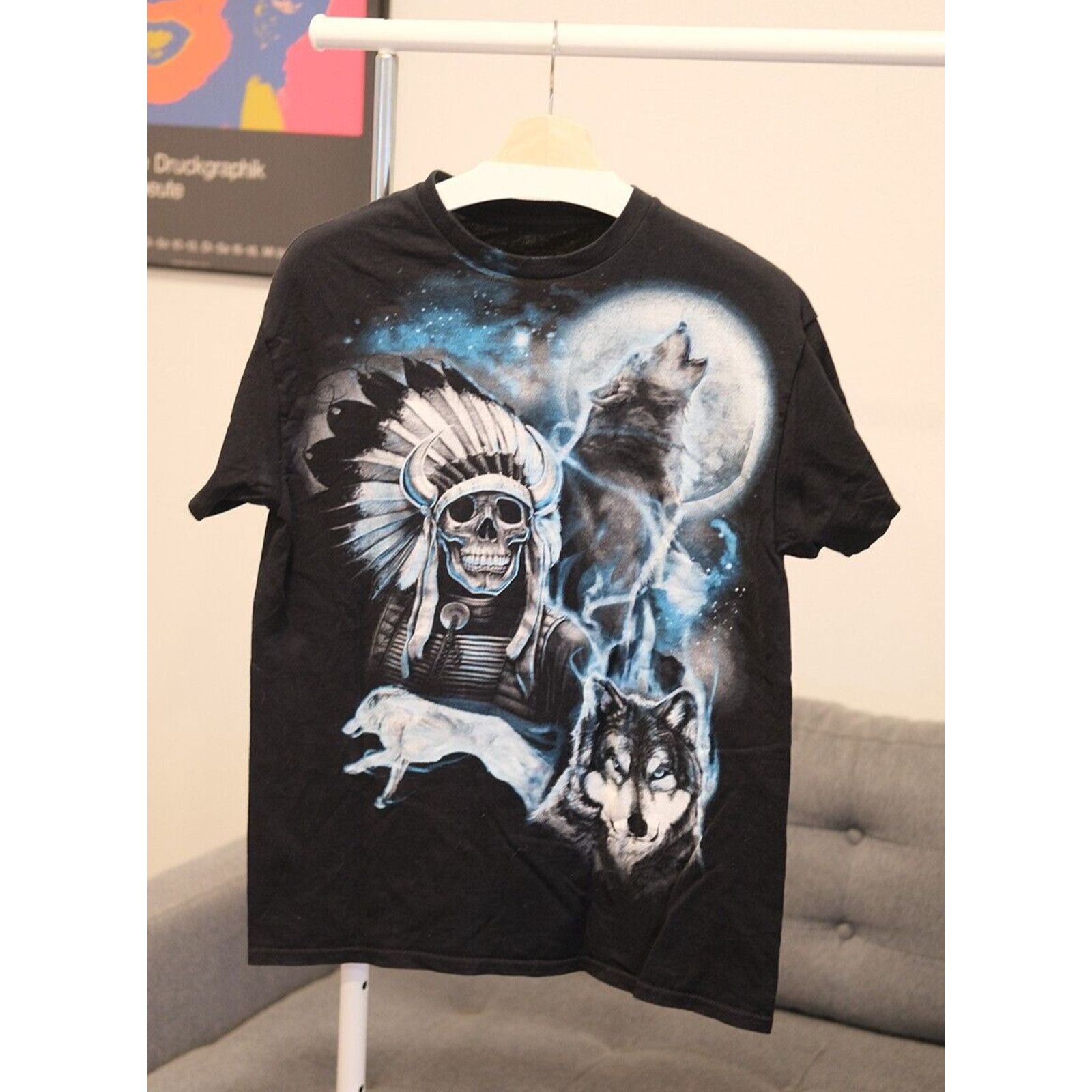 Other Vintage 90s Skull Wolf Nature Moon Shirt Mens Large Graphic Size US L / EU 52-54 / 3 - 1 Thumbnail