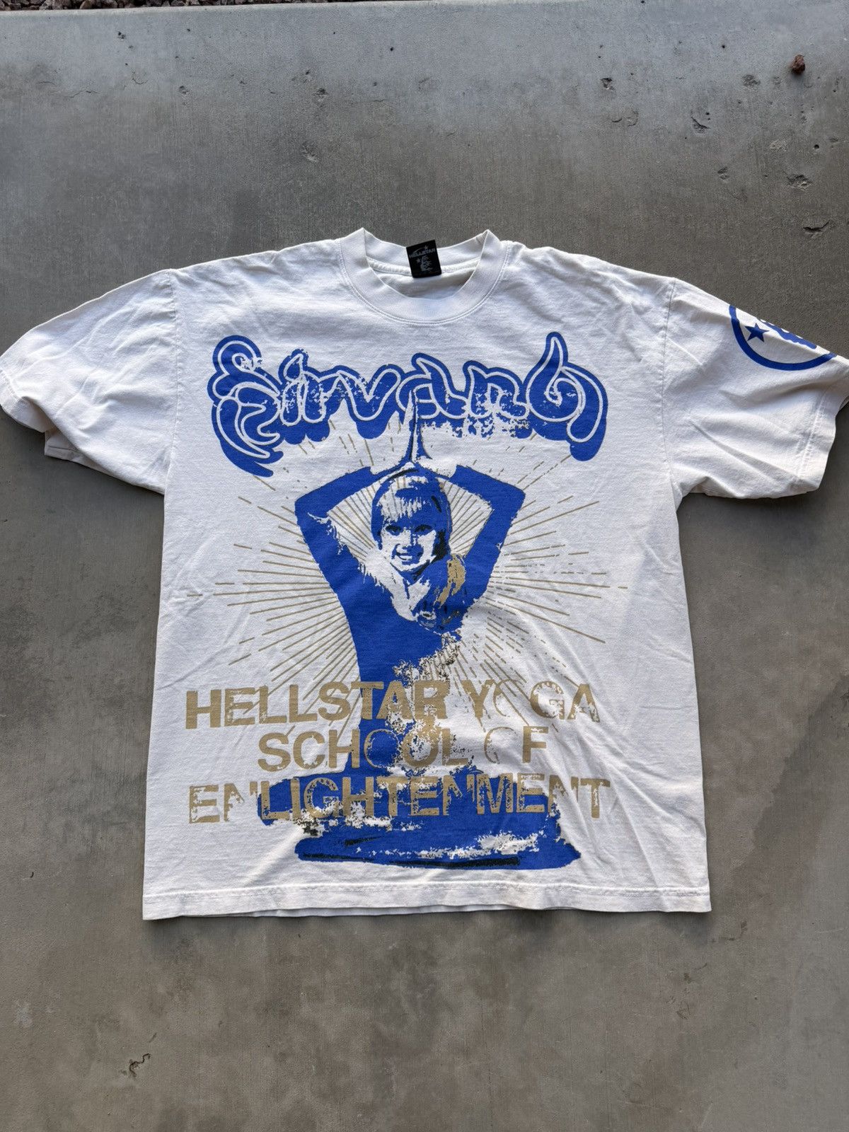 HELLSTAR Hellstar Yoga Tee Cream/Blue Size Large Size US L / EU 52-54 / 3 - 1 Thumbnail