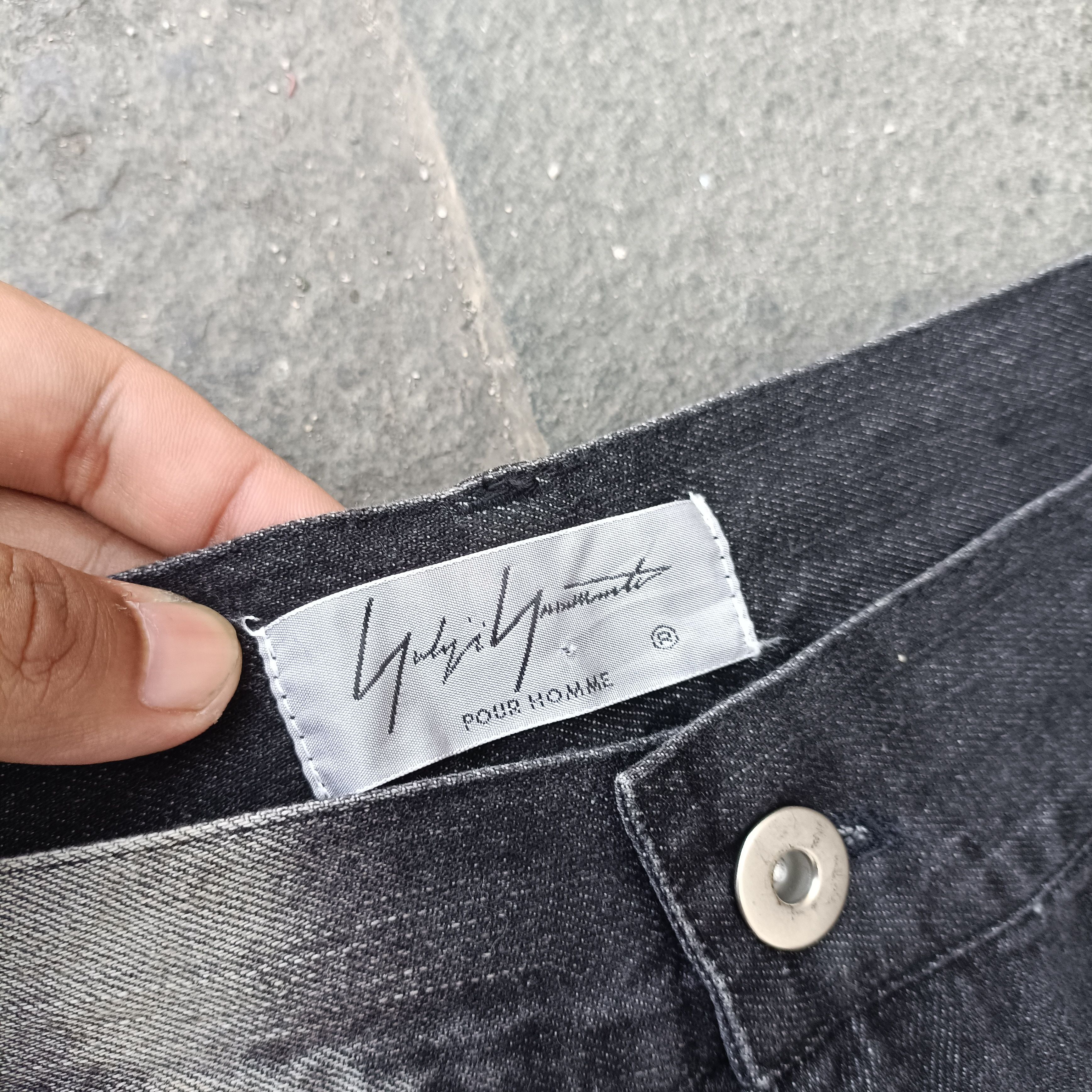 Yohji Yamamoto Yohji Yamamoto Pour Homme Black Wash Spotted Wide Leg Denim Size US 34 / EU 50 - 9 Thumbnail