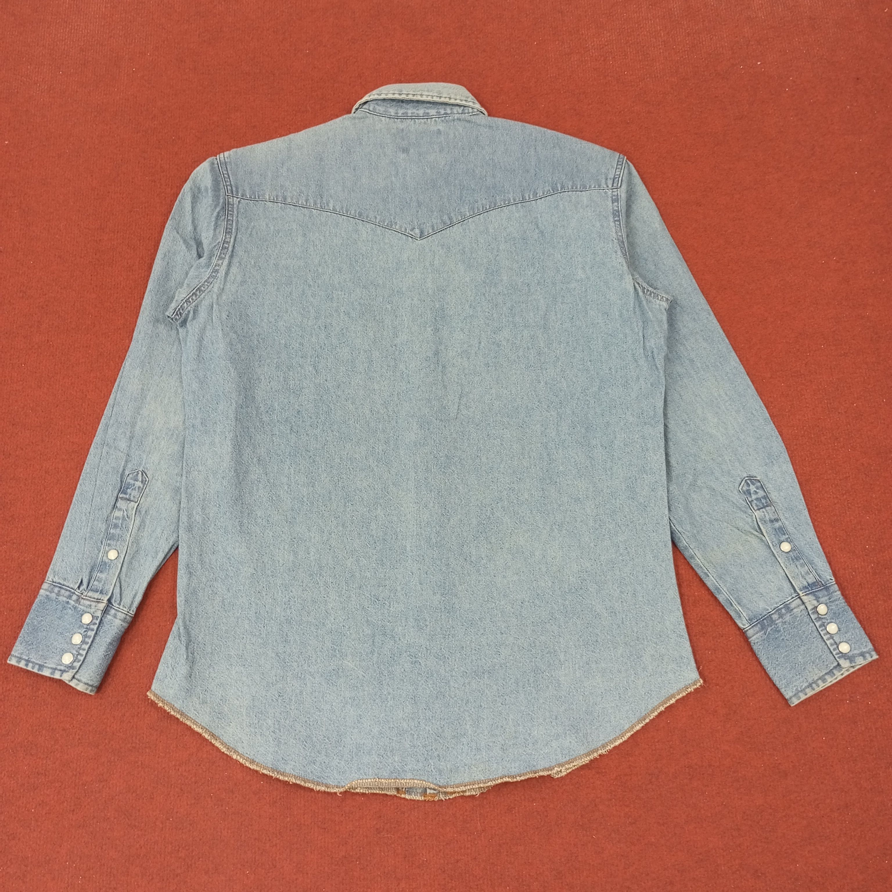 Vintage × Wrangler Wrangler Double Pocket Design Casual Shirt c219n8 Size US L / EU 52-54 / 3 - 3 Thumbnail