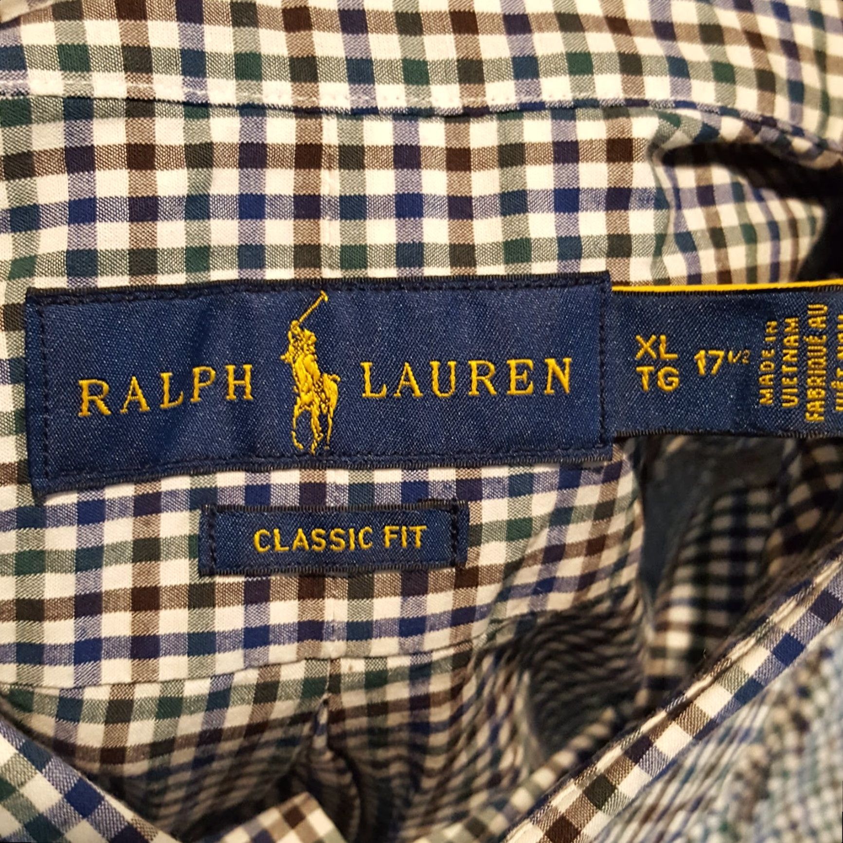Ralph Lauren Vintage Ralph Lauren Men's XL Plaid Woven Cotton Dress Shirt - Classic Collared Button-Up, Preppy 90s Style Size 46R - 6 Thumbnail
