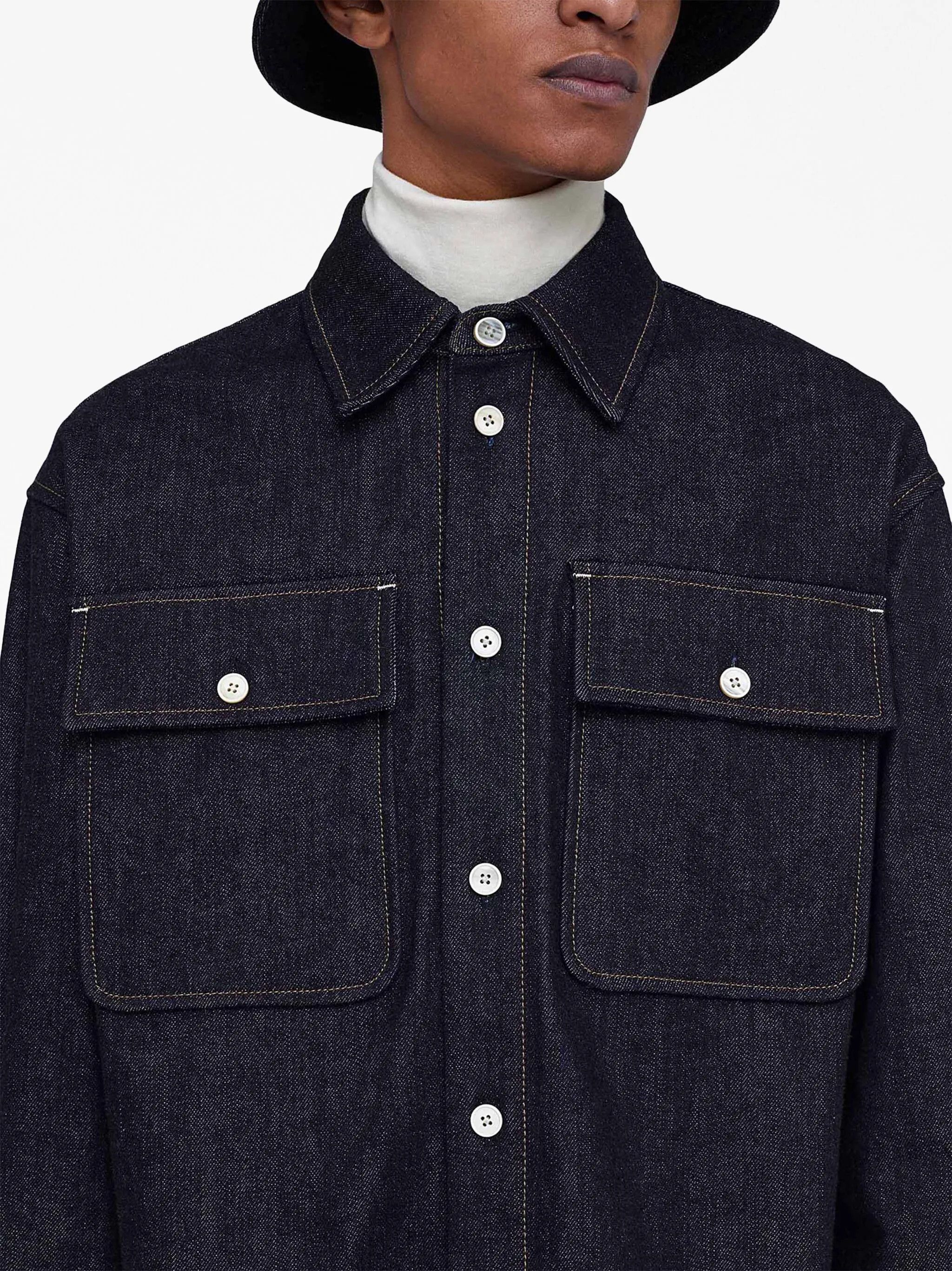 Jil Sander o1w1db11025 Denim Shirt in Blue Size US M / EU 48-50 / 2 - 5 Thumbnail