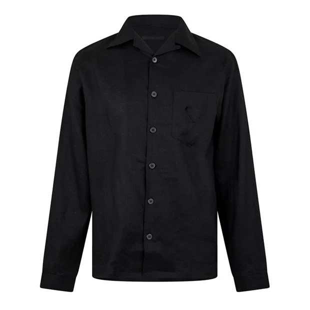 Prada Linen Long Sleeve Shirt Size US M / EU 48-50 / 2 - 1 Thumbnail