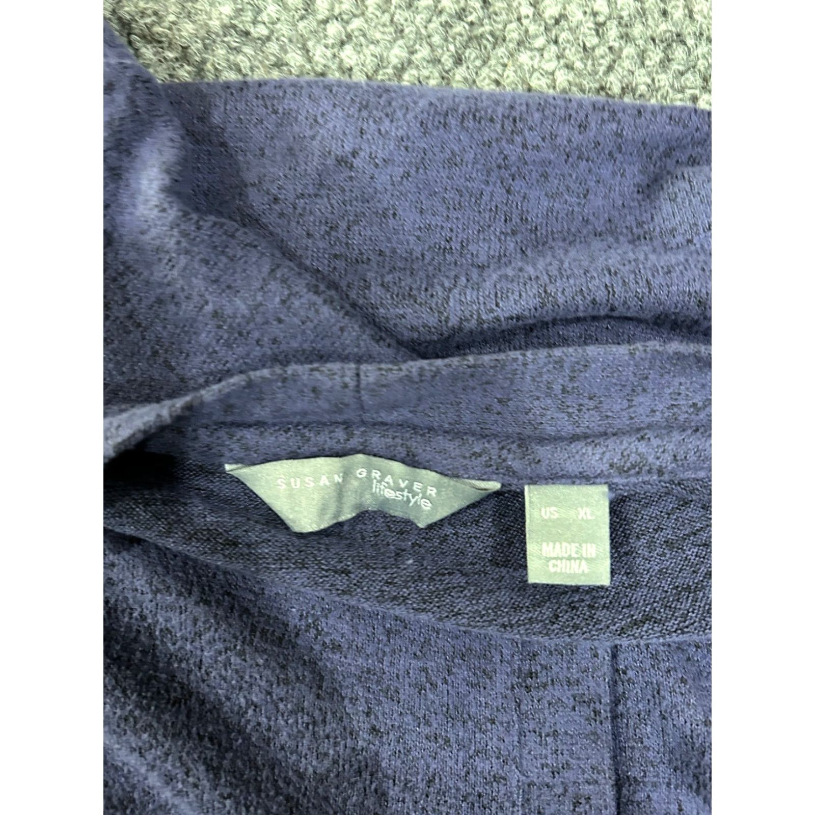 Vintage Susan Graver Cardigan Sweater Women's XL Navy Blue Knit Stretch Pockets Casual All Seasons Regular Sleeve Button Front Size XL / US 12-14 / IT 48-50 - 4 Thumbnail