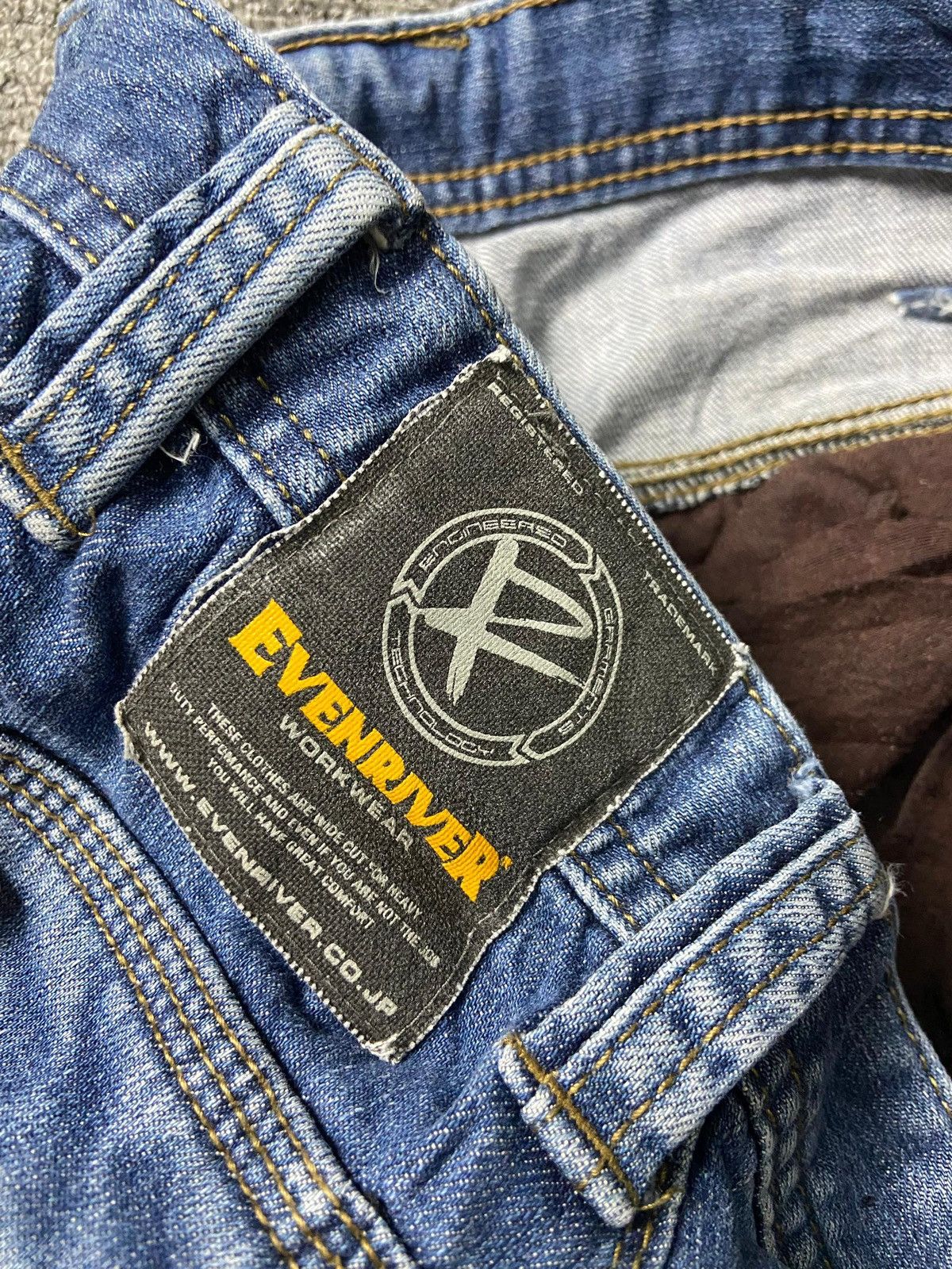Japanese Brand × Vintage EVENRIVER Work Wear Cargo Denim Jeans (131) Size US 34 / EU 50 - 3 Thumbnail