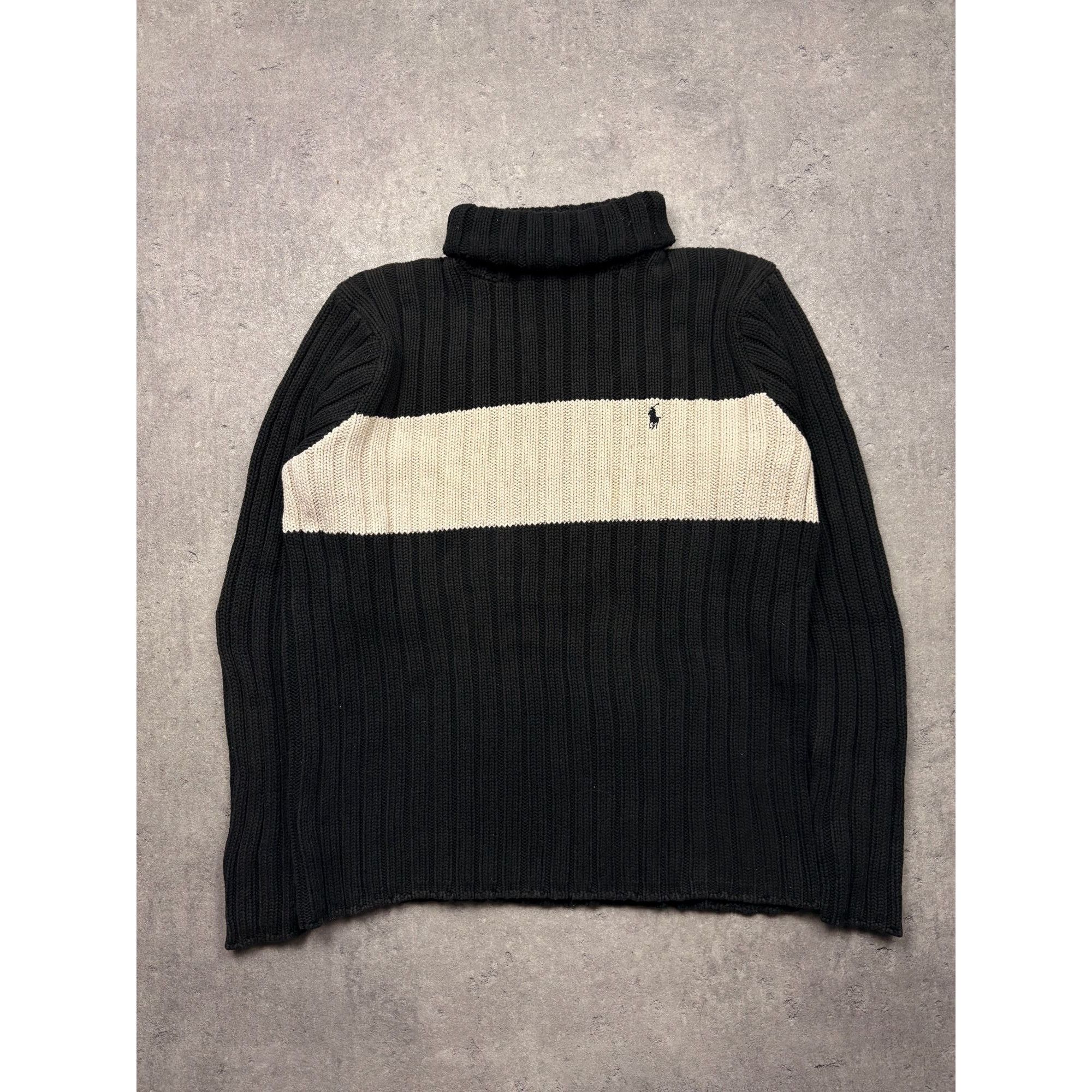 Polo Ralph Lauren Vintage Polo Ralph Lauren Ribbed Roll-Neck Sweater – Black & Size US L / EU 52-54 / 3 - 1 Thumbnail
