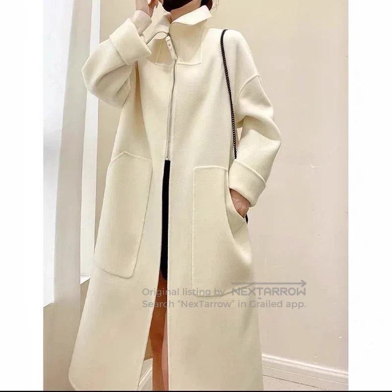 Hermes Hermes White Collar Zip-Up Loose Cashmere Coat Size XS / US 0-2 / IT 36-38 - 8 Thumbnail