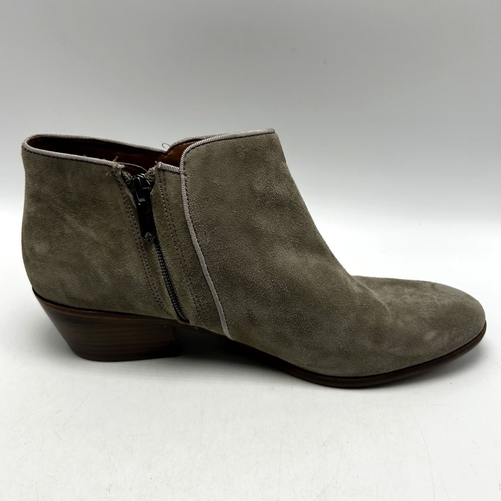 Sam Edelman Sam Edelman PIRRO Booties Womens 9.5 M Gray Suede Leather Ankle Boots Side Zip Size US 10 / IT 40 - 2 Thumbnail