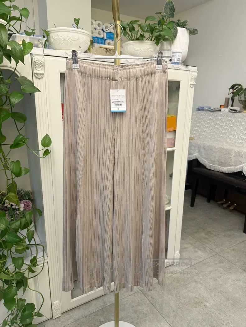 Issey Miyake Issey Miyake Beige Wide - Leg Pants Size 31" - 2 Thumbnail