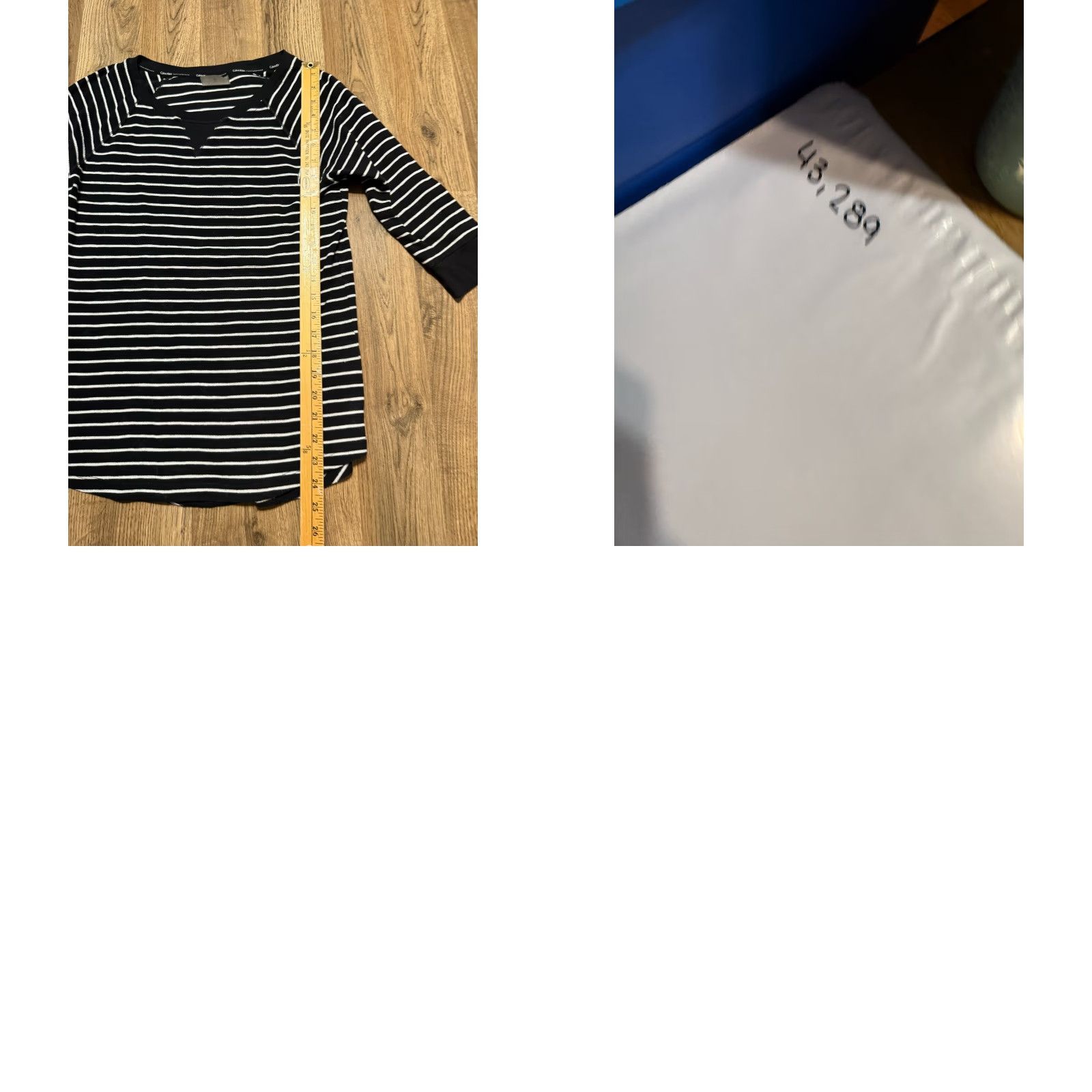 Calvin Klein Calvin Klein Shirts Women's M Black 3/4 Sleeve Crew Neck Striped Basic Tee Size M / US 6-8 / IT 42-44 - 8 Thumbnail