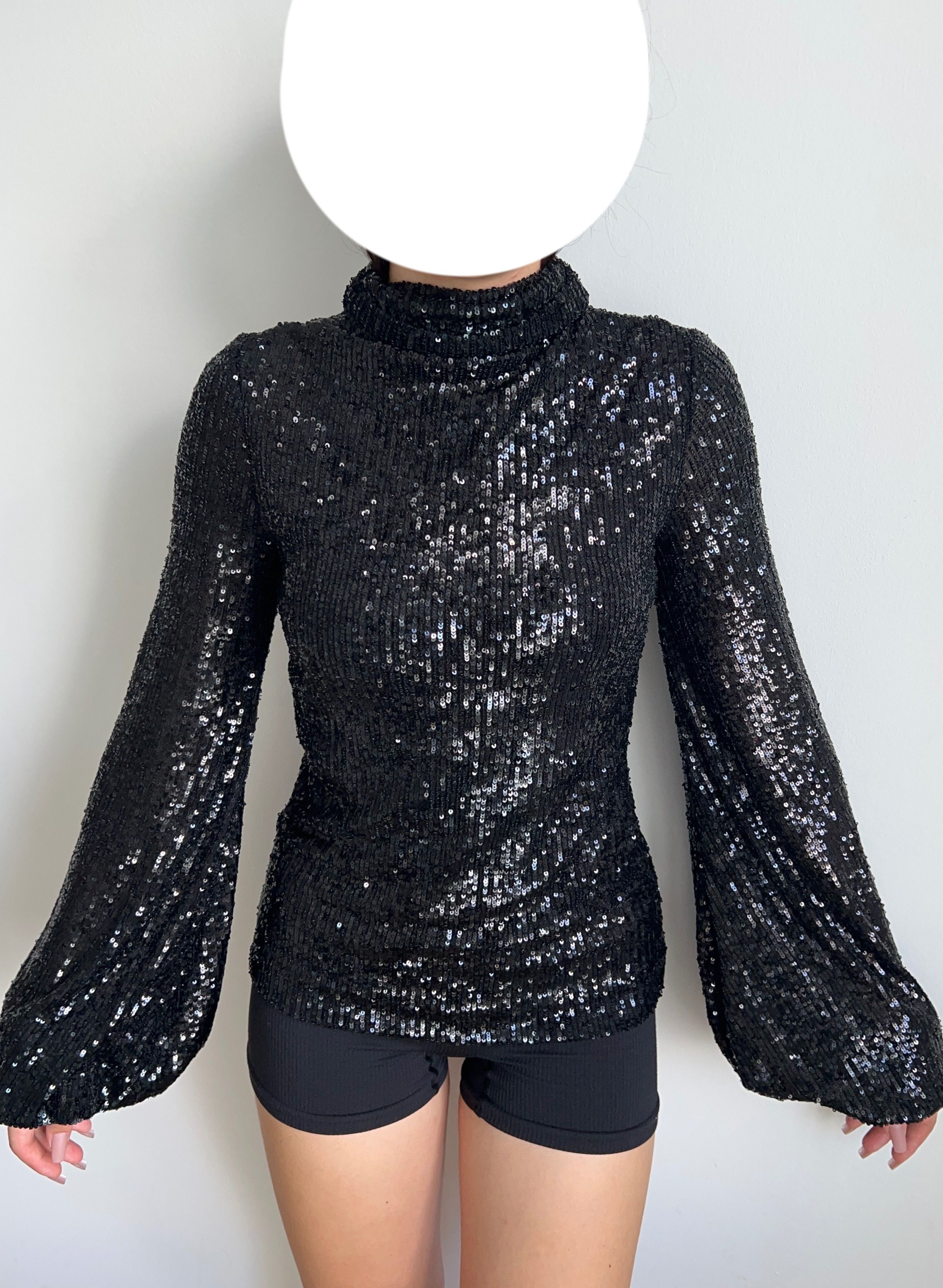 Redemption REDEMPTION Draped Sequins Top Shirt Blouse Baggy Sleeves Size S / US 4 / IT 40 - 2 Thumbnail
