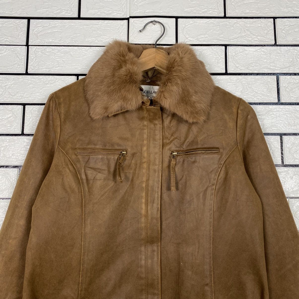 Japanese Brand 📌Vintage Leather Jacket Miscelanny Fur Size US XXS / EU 40 - 4 Thumbnail
