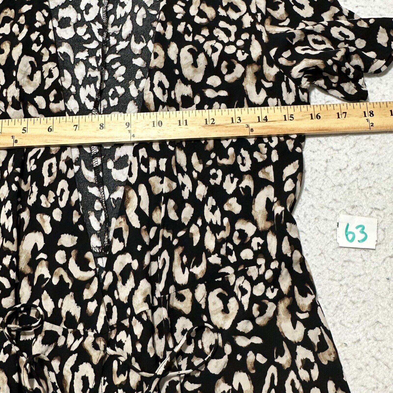 H&M H&M XS Black Begige Leopard Mini Wrap Dress Short Sleeve Size XS / US 0-2 / IT 36-38 - 10 Thumbnail