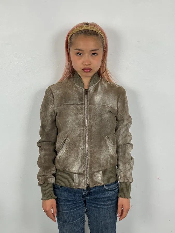 Giorgio Brato 2000s Giorgio Brato Beige Suede Washed Bomber Jacket Size S / US 4 / IT 40 - 2 Thumbnail