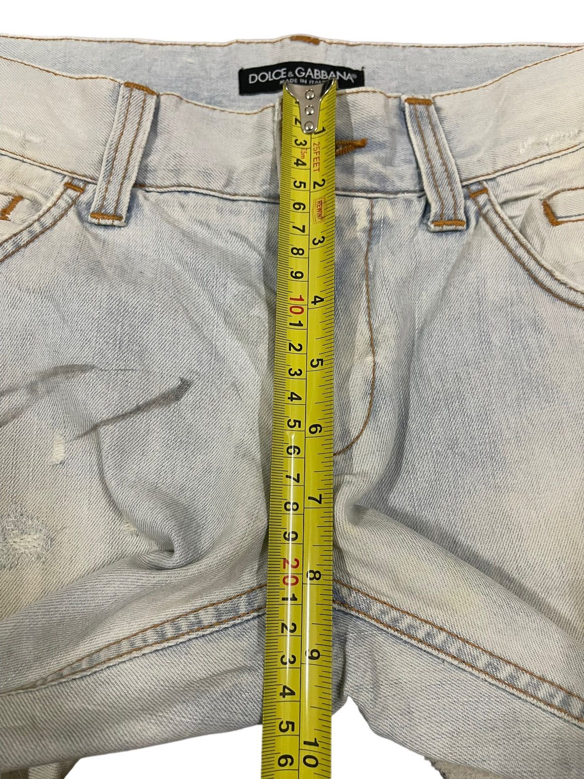 Dolce & Gabbana Vintage Dolce & Gabbana Italy Blue Wash Distressed Jeans Size US 31 - 16 Thumbnail