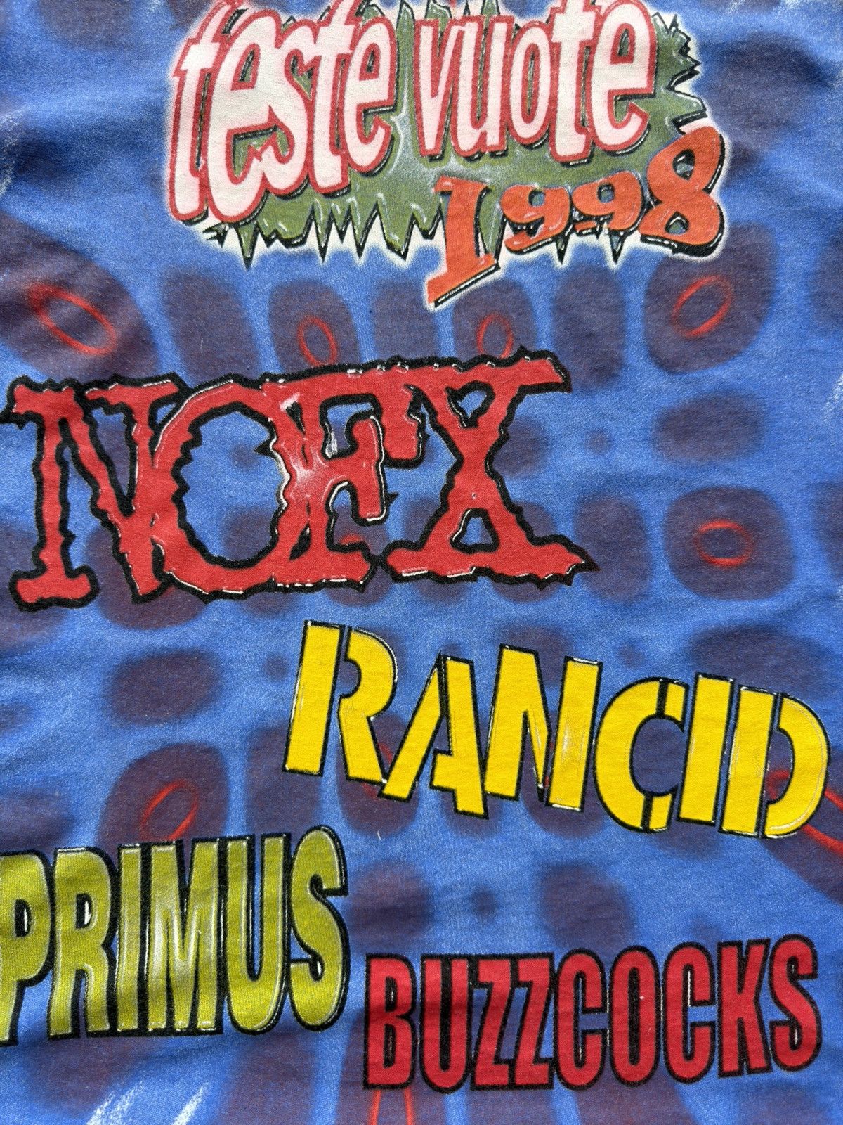 Band Tees *RARE* TESTE VUOTE 1998 90s PUNK FESTIVAL PRIMUS RANCID NOFX Size US XL / EU 56 / 4 - 13 Thumbnail
