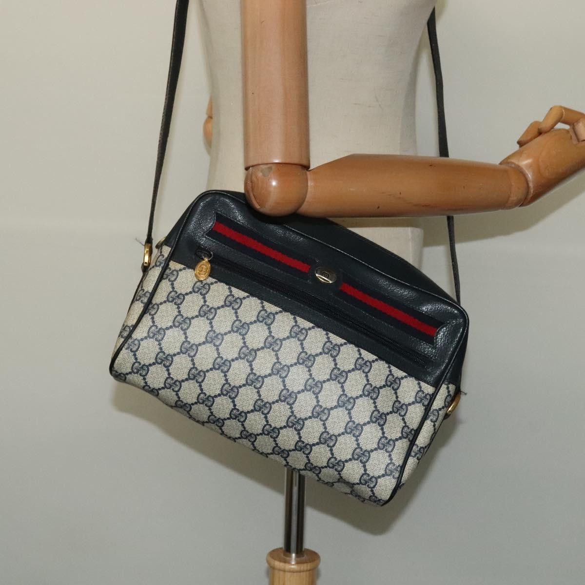 Gucci GUCCI GG Supreme Sherry Line Shoulder Bag Pvc Navy Gold 001 Size ONE SIZE - 21 Thumbnail