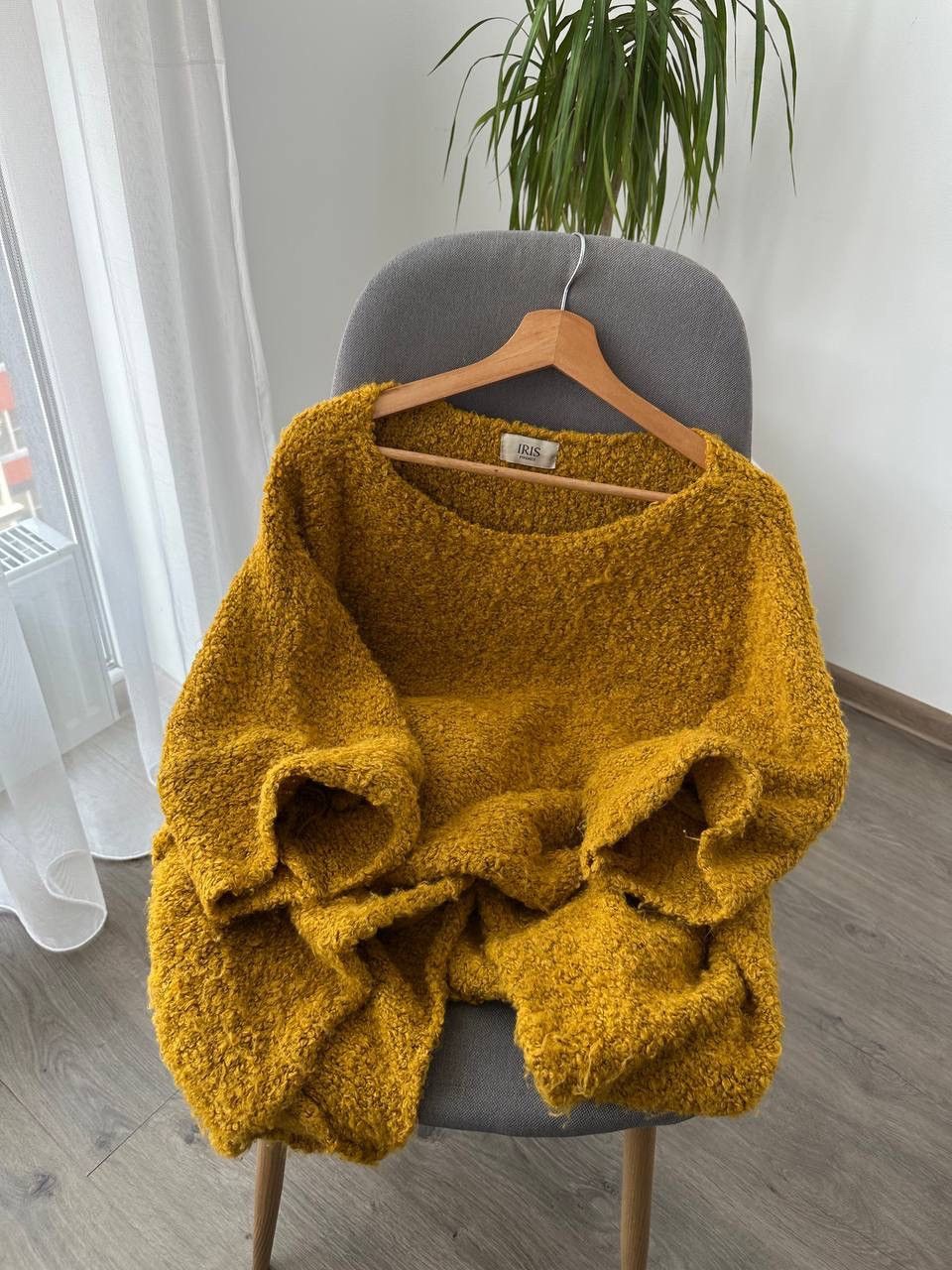 Iris von Arnim × Vintage Vintage Iris Firenze Yellow Cardigan Poncho Sweater Size US L / EU 52-54 / 3 - 8 Thumbnail