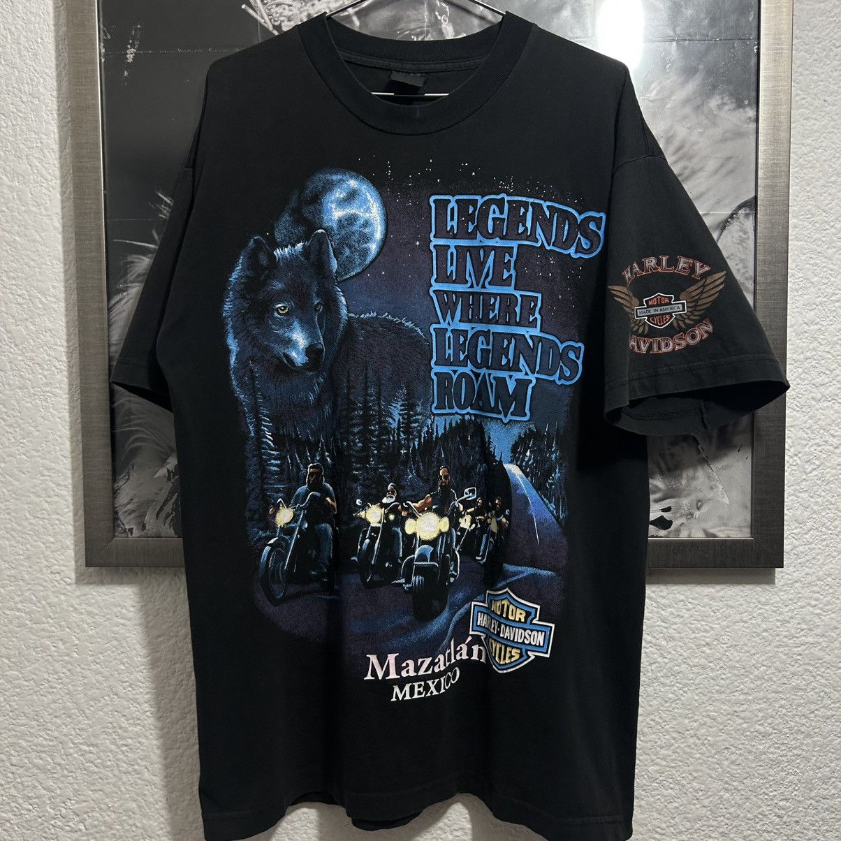 Harley Davidson HARLEY DAVIDSON LEGENDS LIVE WHERE LEGENDS ROAM VINTAGE 1991 Size US XL / EU 56 / 4 - 1 Thumbnail