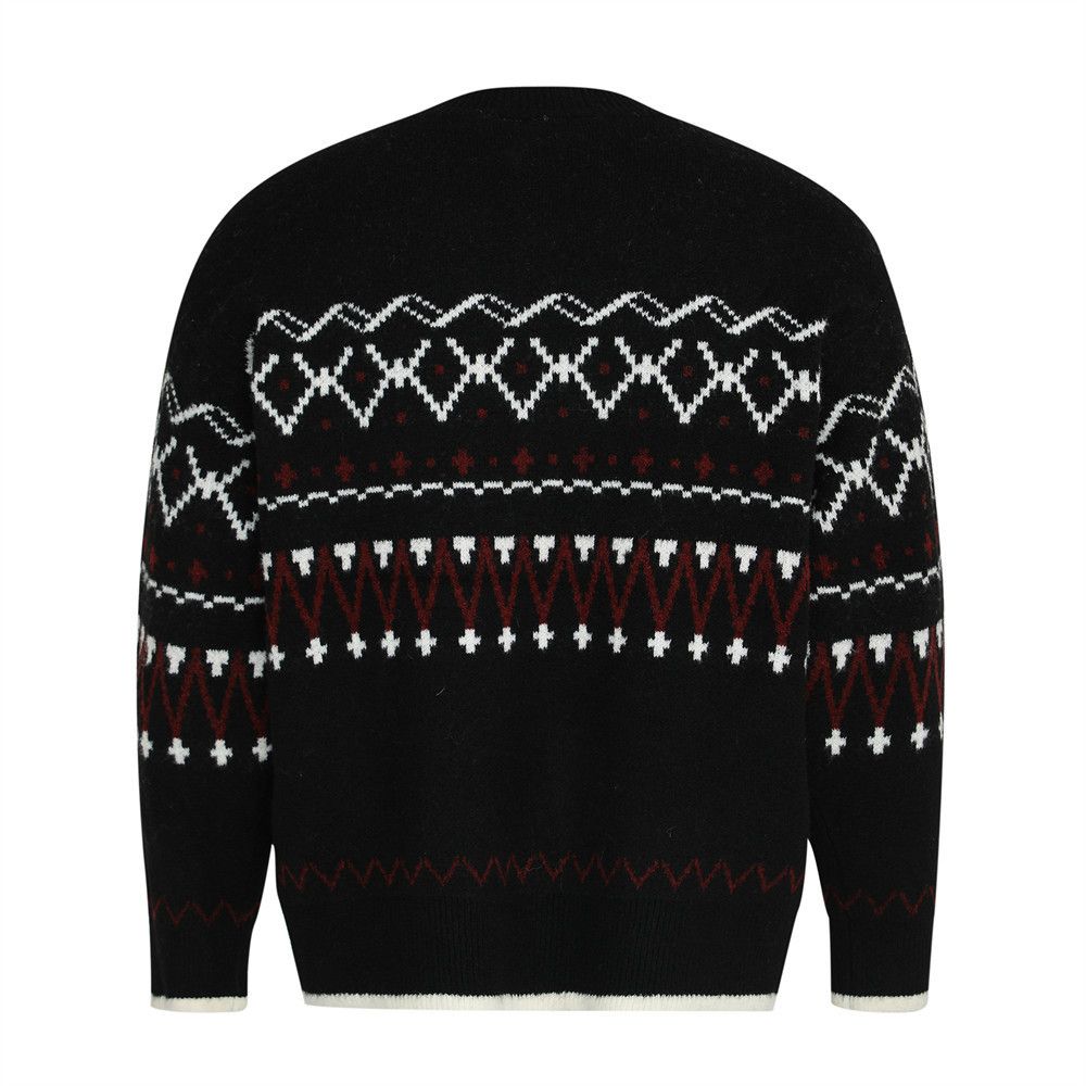 Vintage Men's vintage loose button jacquard knitted sweater Size US L / EU 52-54 / 3 - 2 Thumbnail