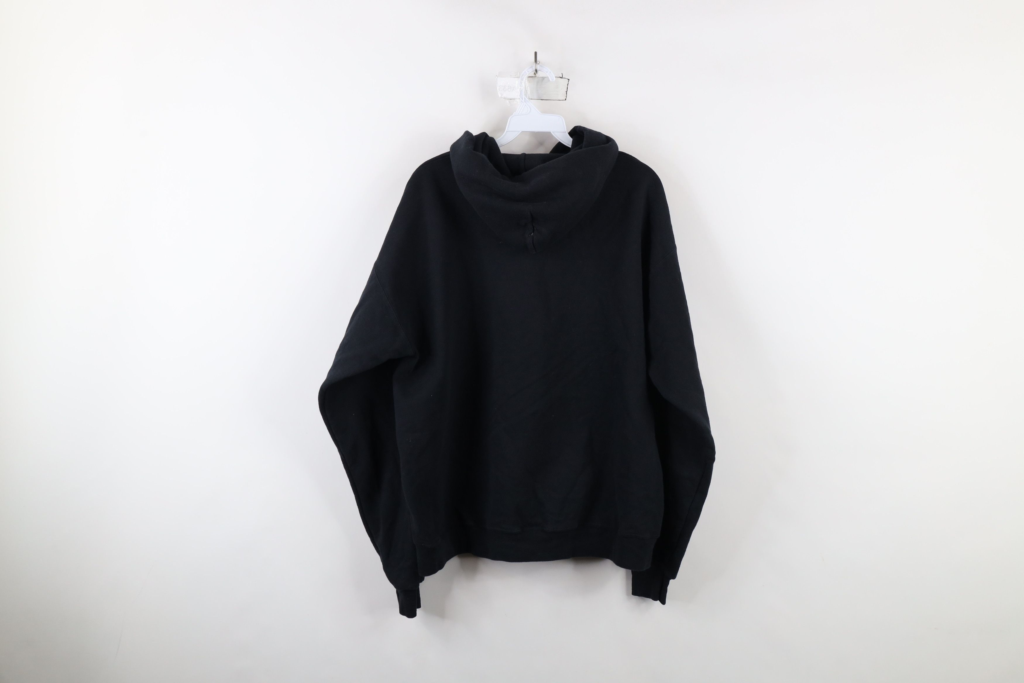 Vintage Vintage 90s Streetwear Faded Blank Hoodie Sweatshirt Black Size US L / EU 52-54 / 3 - 10 Thumbnail