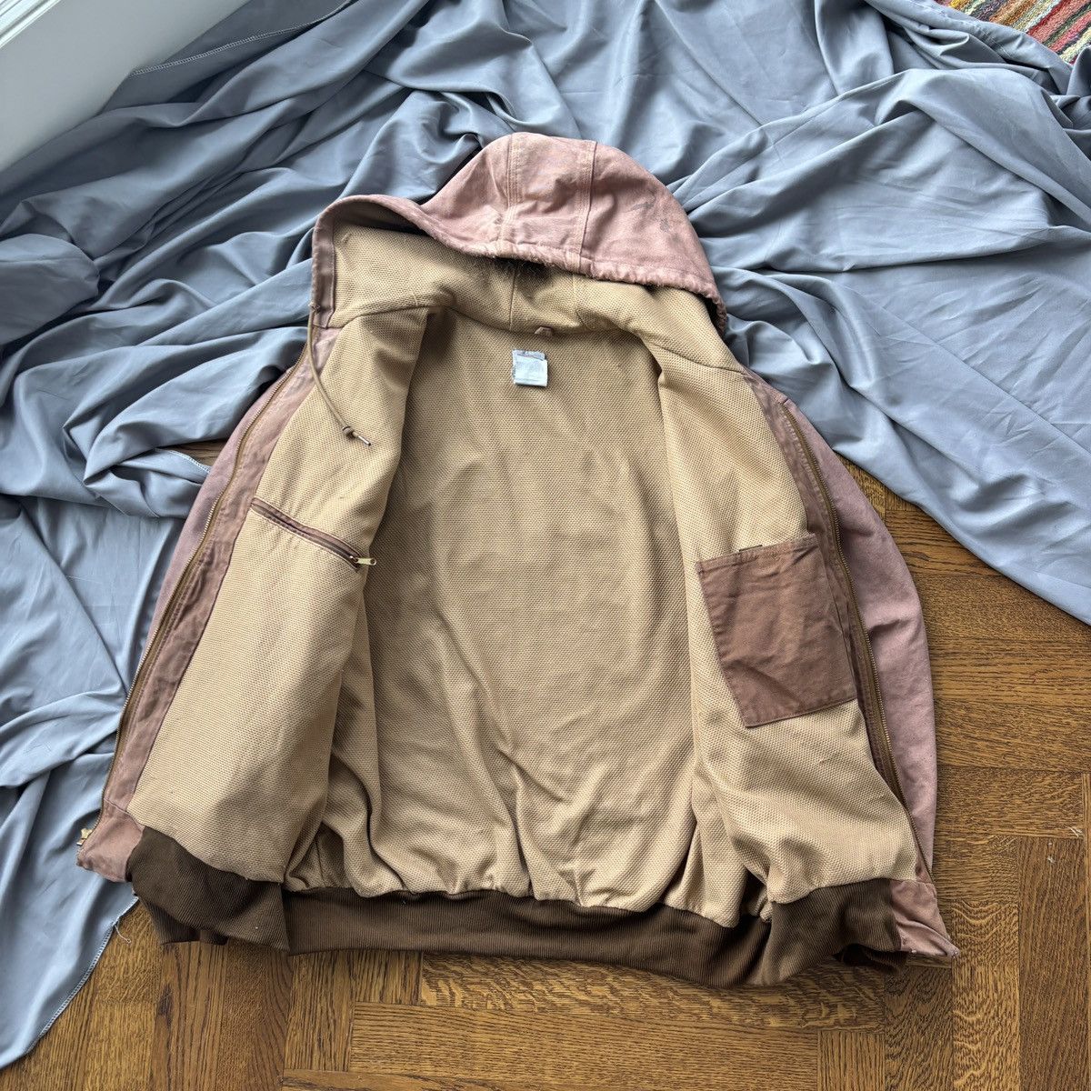 Carhartt × Vintage Vintage Carhartt Hooded Detroit Jacket Rust Clay Thermal 90s Size US XL / EU 56 / 4 - 4 Thumbnail